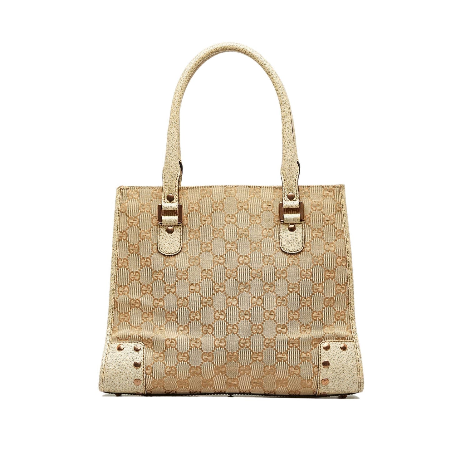 Gucci GG SHG-xGWvEg Canvas Brown Satchel Bag