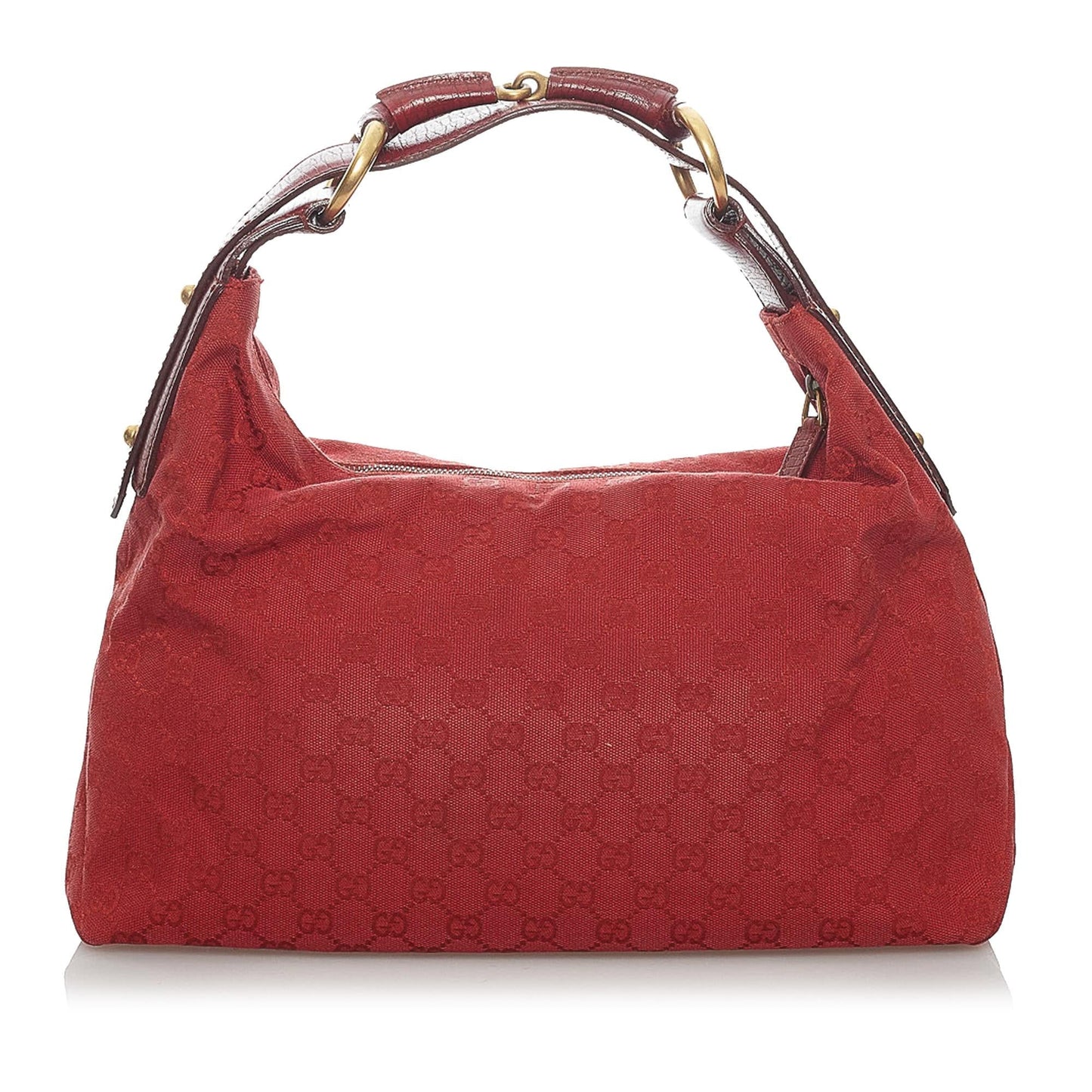Gucci GG Horsebit SHG Canvas Red Satchel Bag