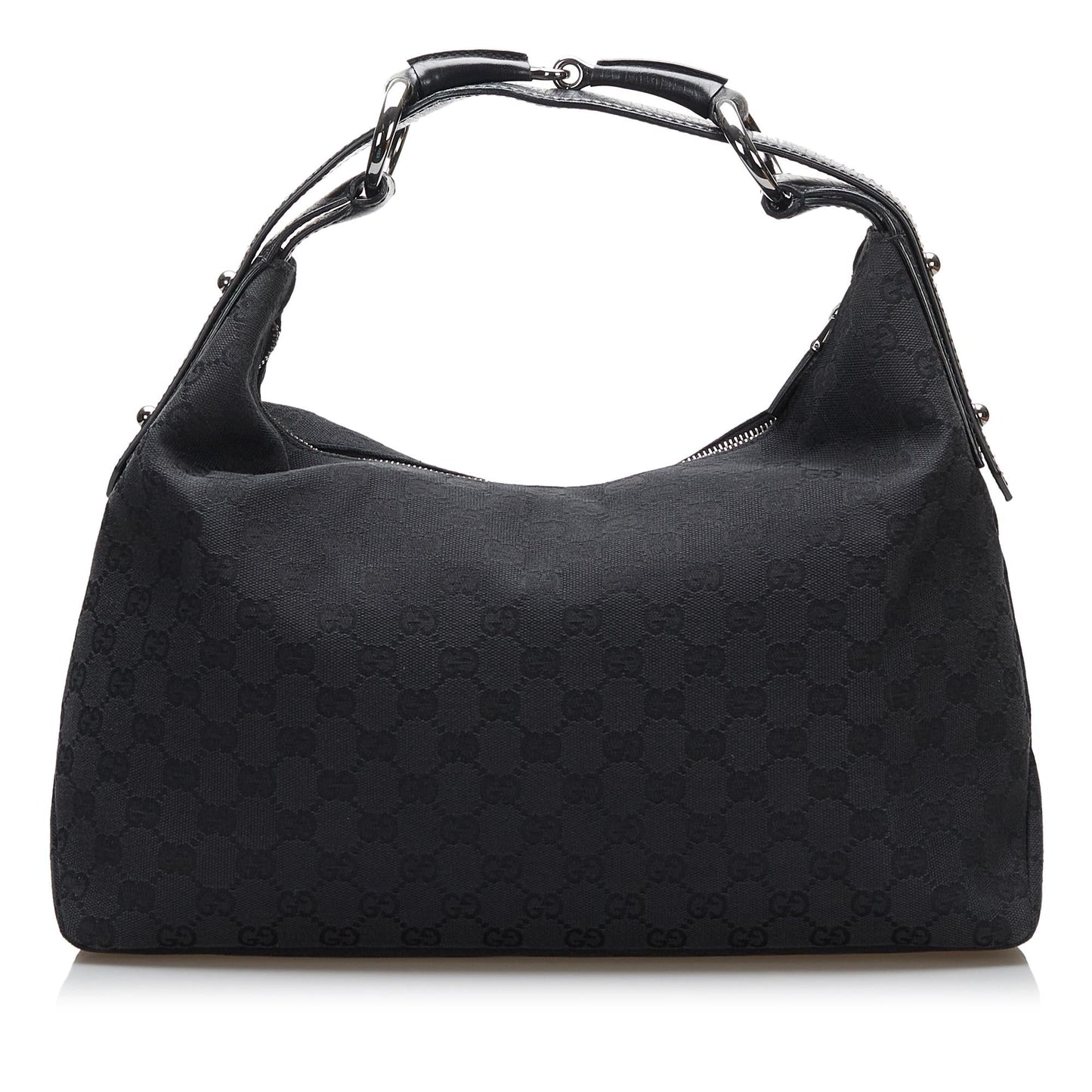 Gucci GG Horsebit SHG Canvas Black Shoulder Bag