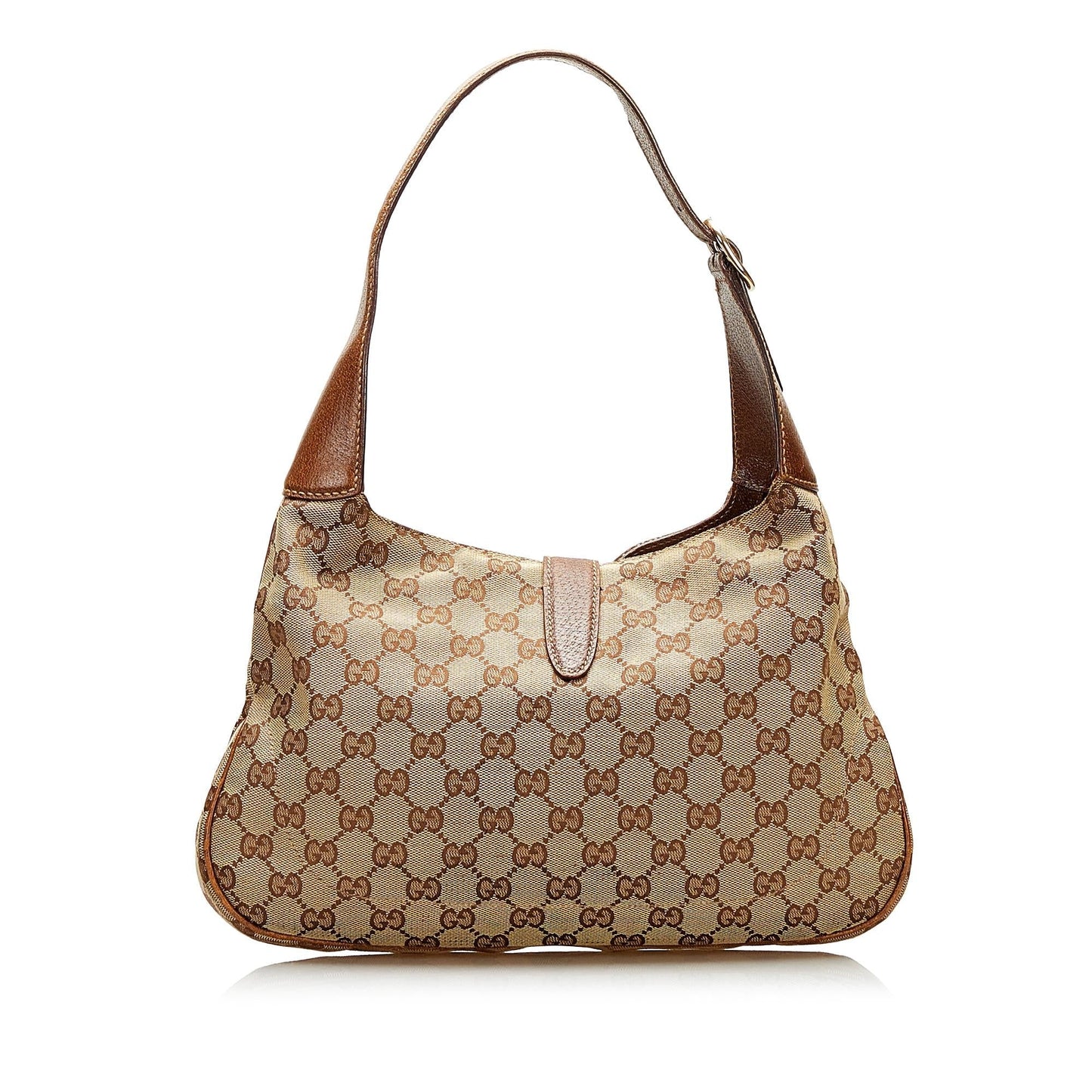 Gucci GG Jackie O SHG Canvas Calf Brown Shoulder Bag