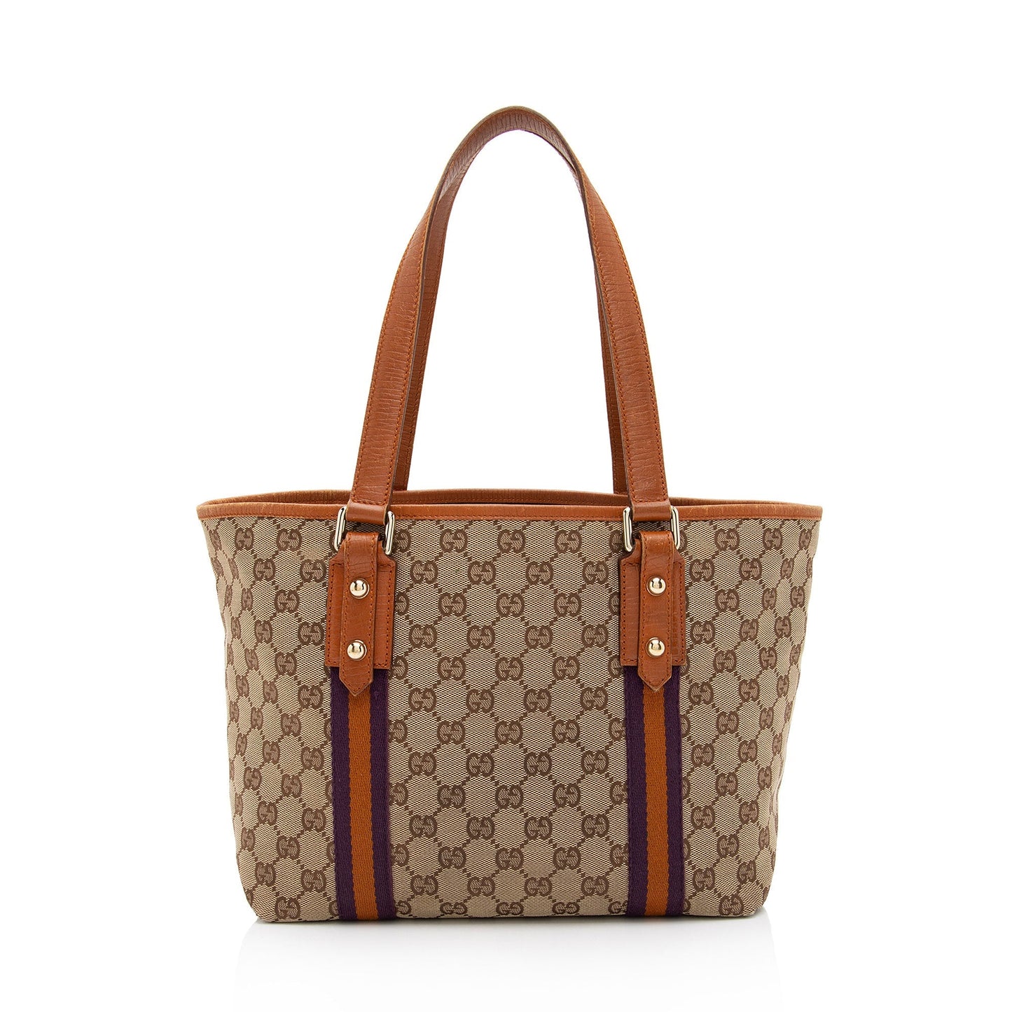 Gucci GG Jolicoeur SHF-JDa0i6 Leather Canvas Nylon Beige Tote Bag
