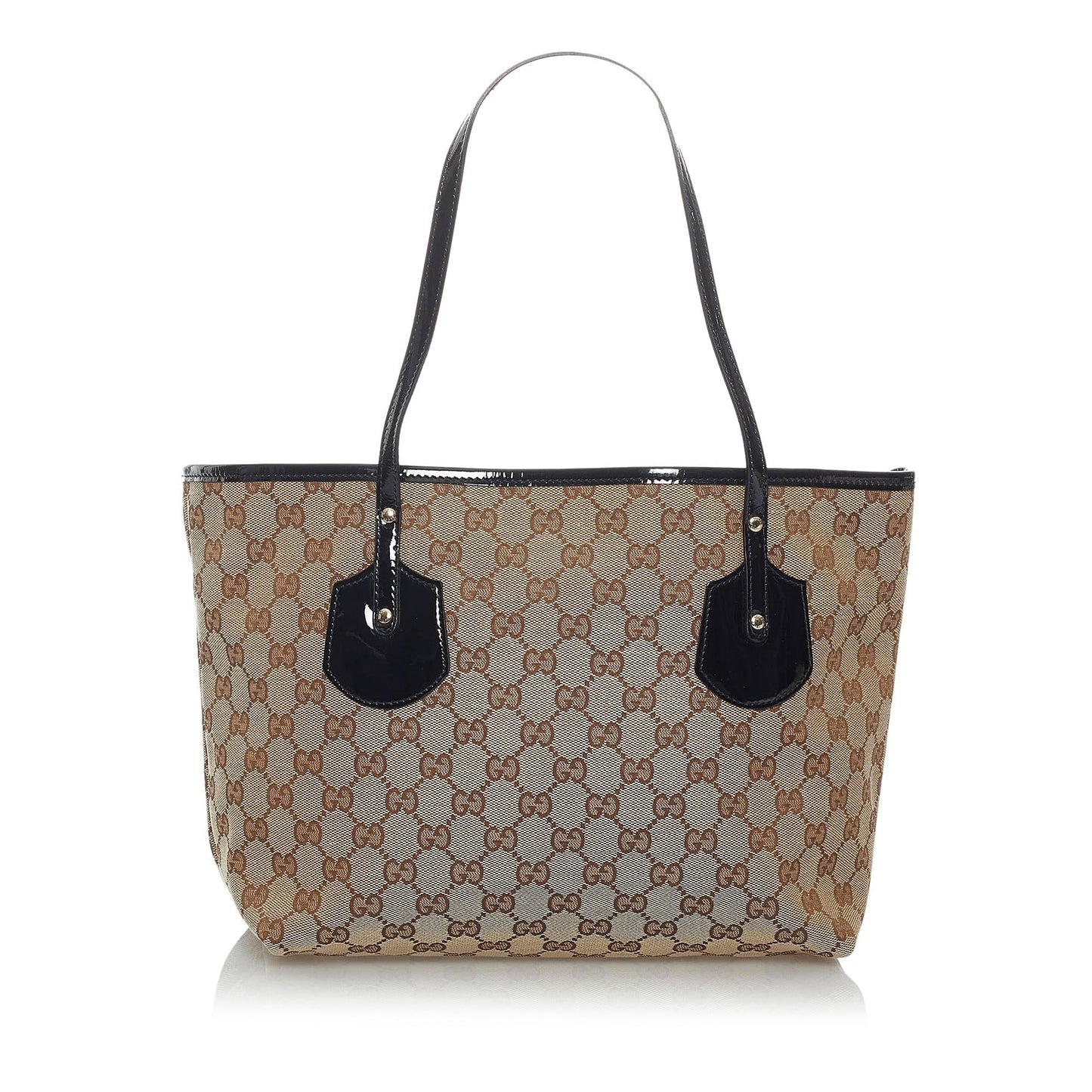 Gucci GG Jolie SHG Canvas Black Brown Tote Bag Bag Shg