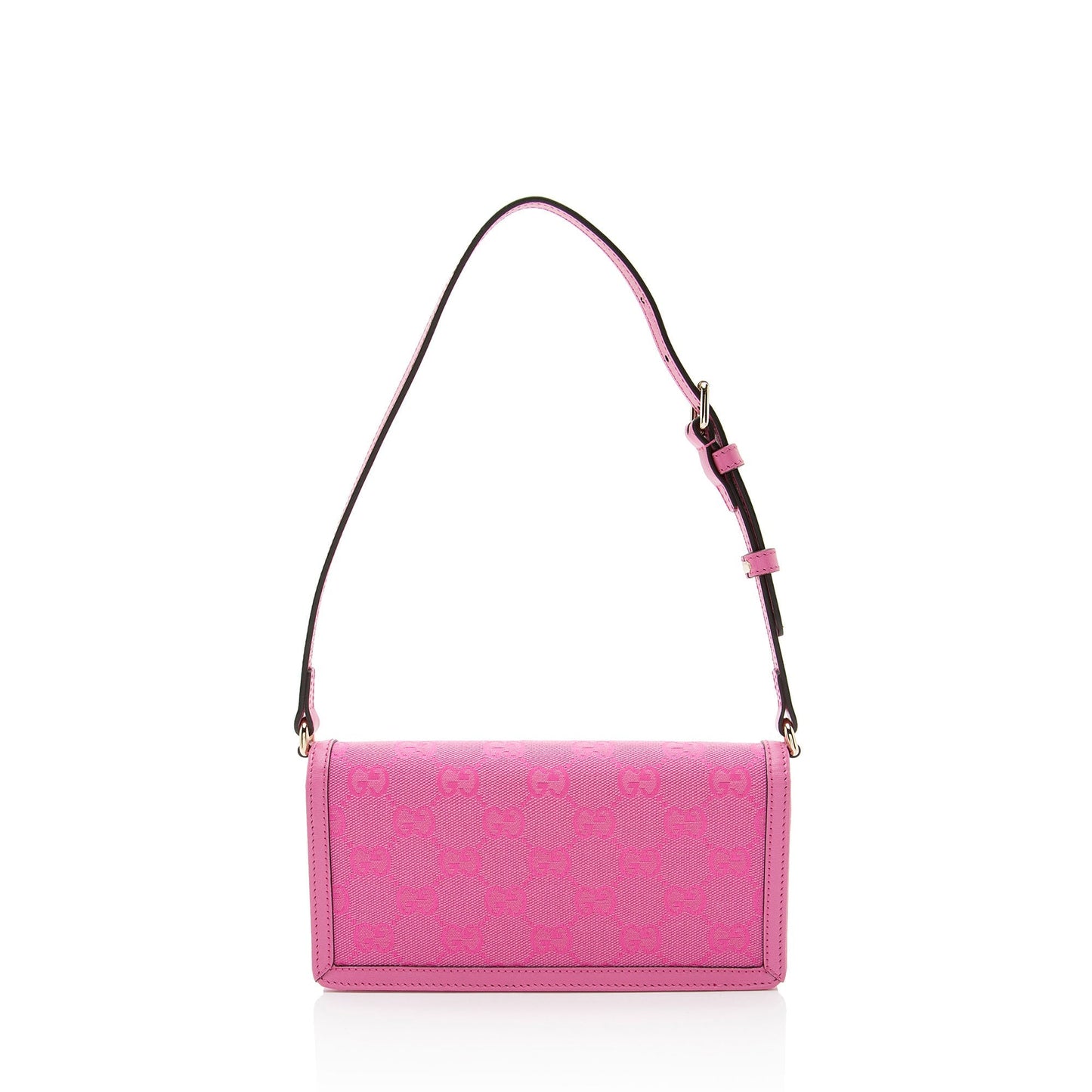 Gucci GG Luce Leather Canvas Pink Mini Shoulder Bag