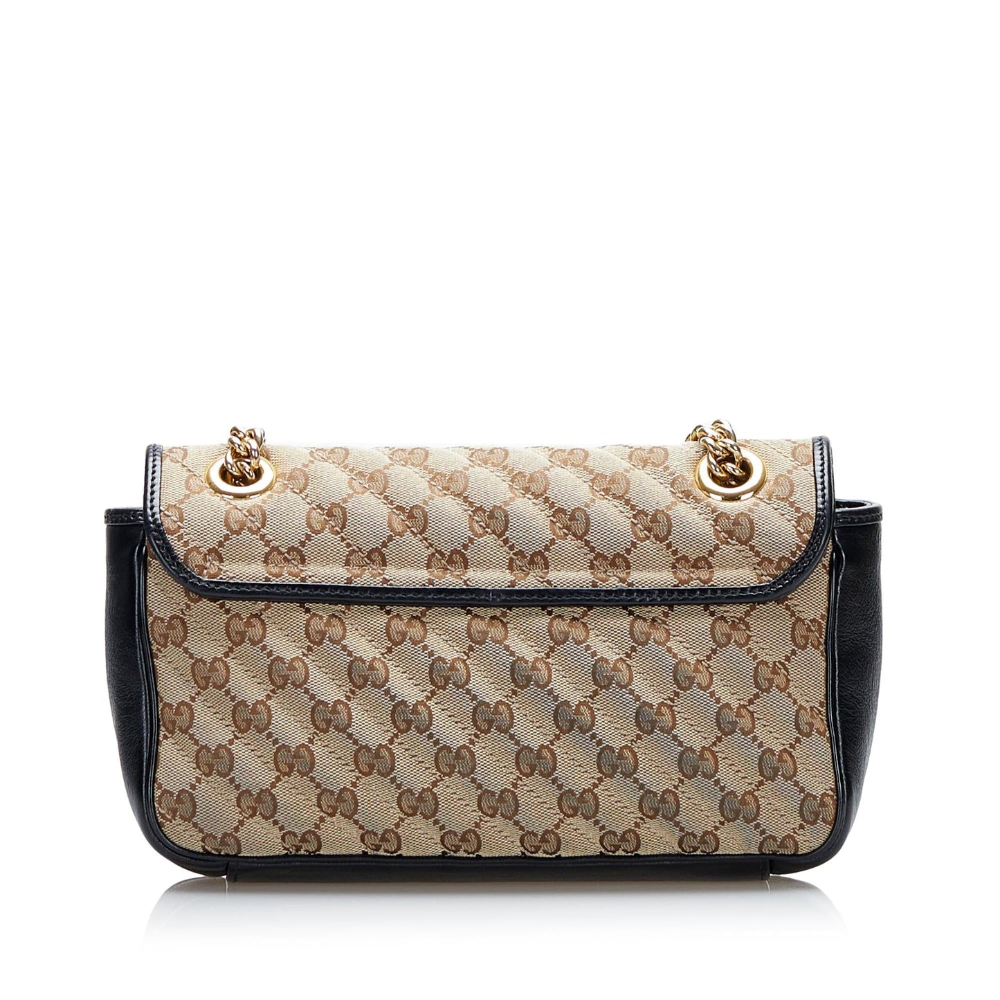 Gucci GG Marmont SHG-2wAlnW Canvas Calf Black Brown Crossbody Bag