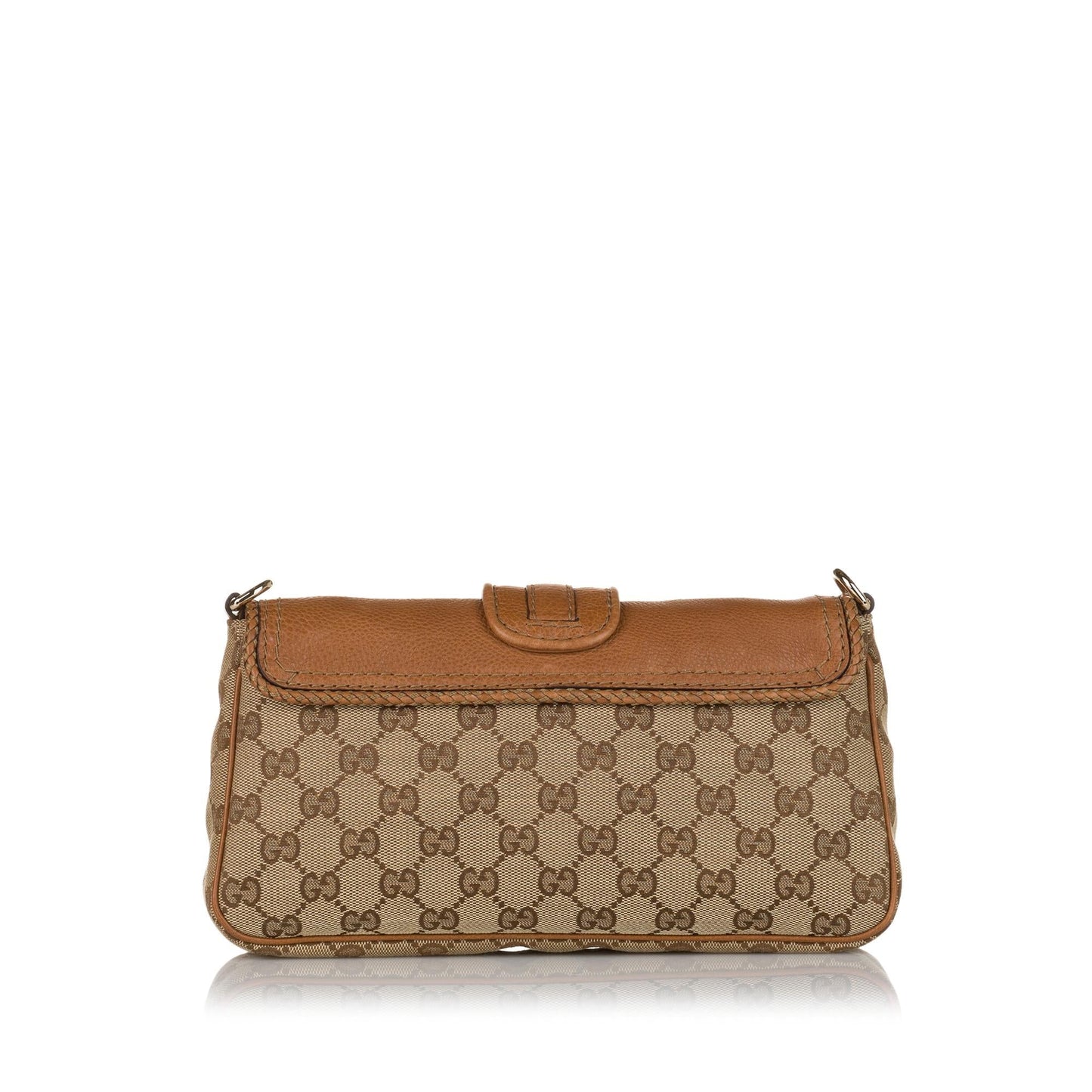 Gucci GG Marrakech Evening Baguette SHG Canvas Calf Brown Handbag