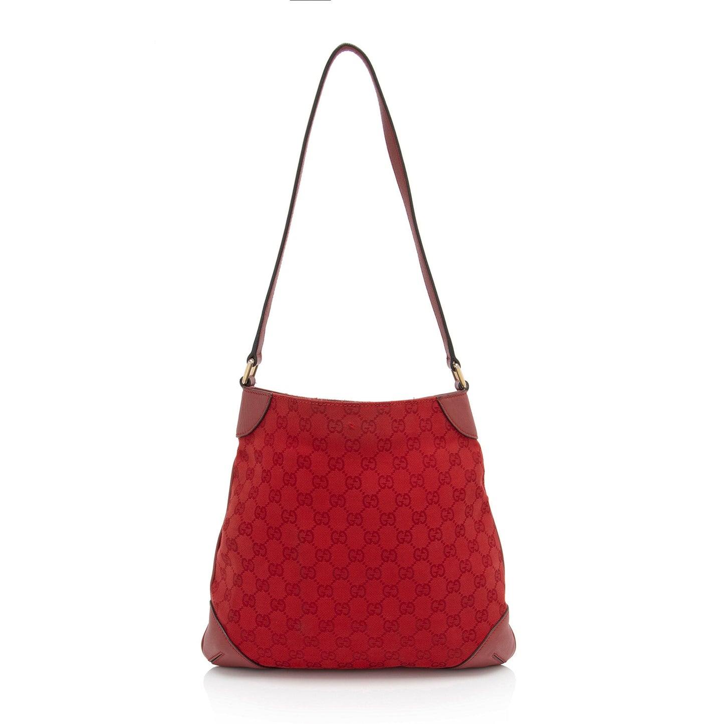 Gucci GG SHF-zFLqxt Monogram Leather Canvas Red Shoulder Bag