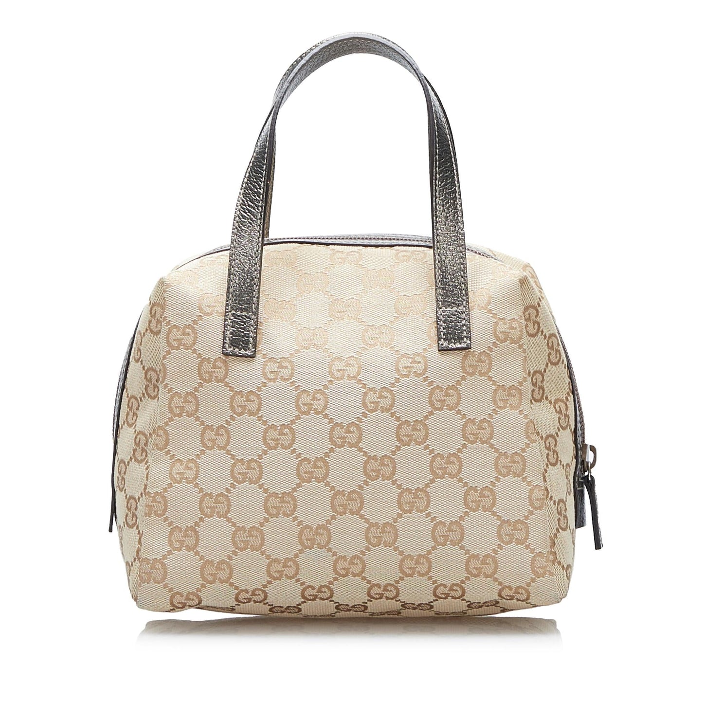 Gucci GG Dome SHG-ansTZQ Canvas Calf Brown Silver Satchel Bag