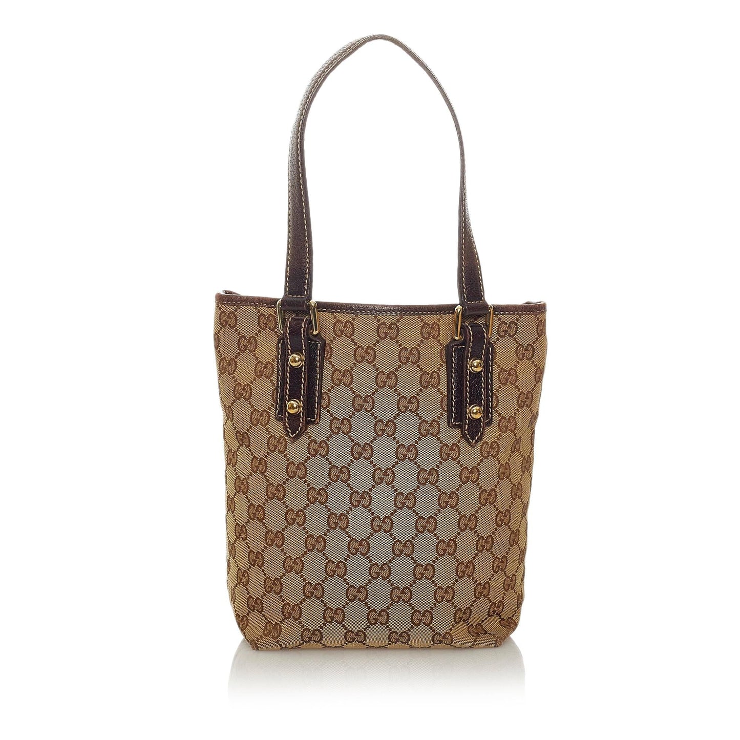 Gucci GG Mushrooms SHG Canvas Brown Tote Bag