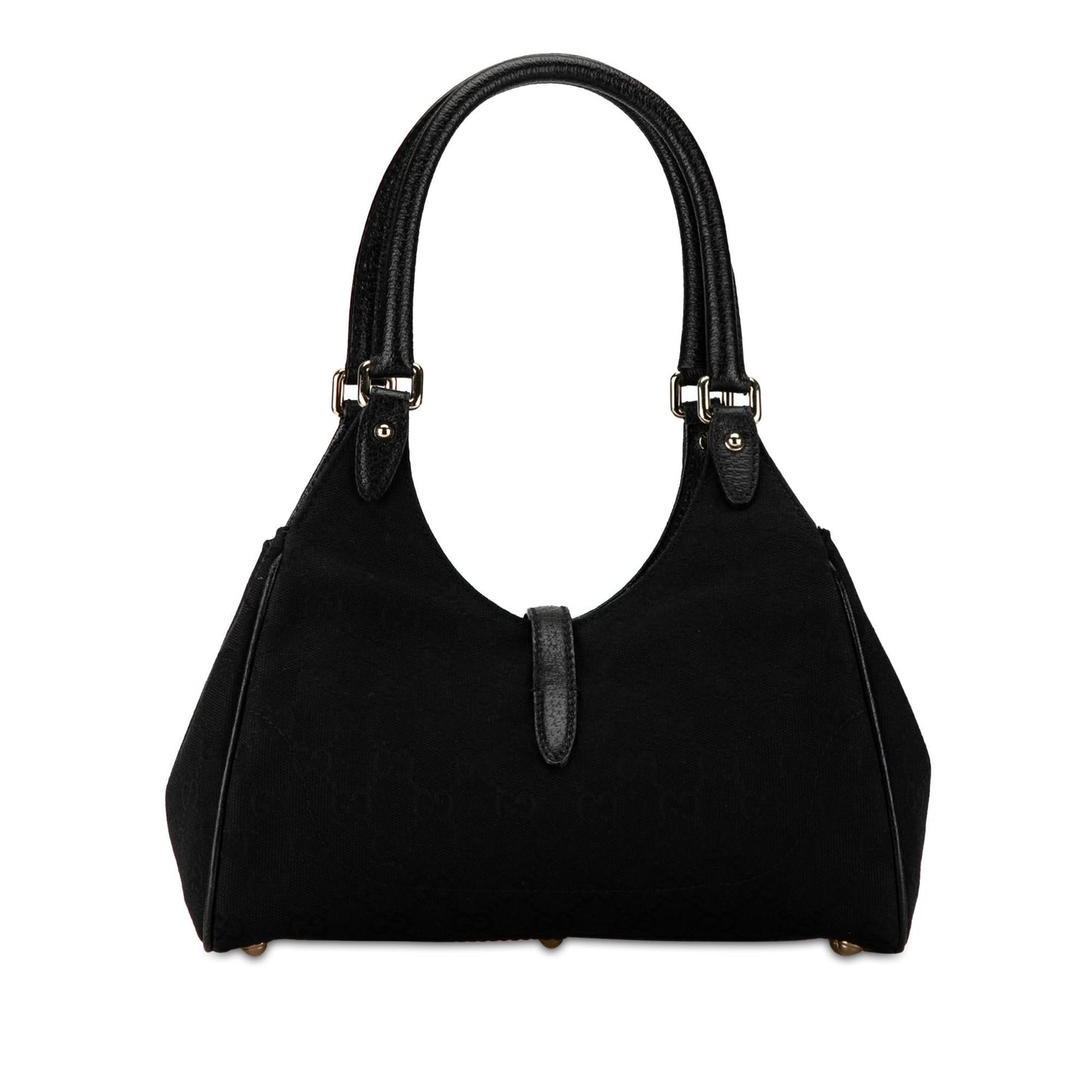 Gucci GG New Jackie SHG-jp7WDZ Canvas Calf Black Satchel Bag