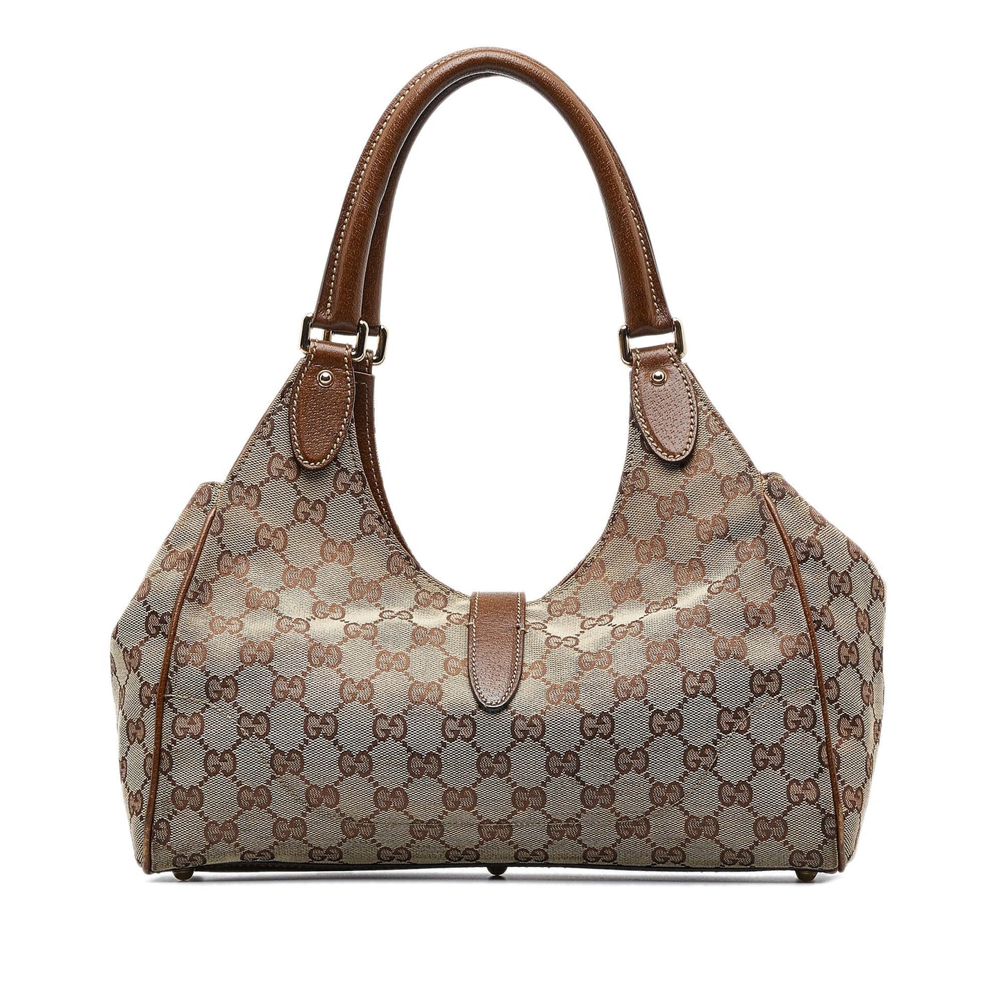 Gucci GG New Jackie SHG-tvpwSB Canvas Calf Brown Shoulder Bag
