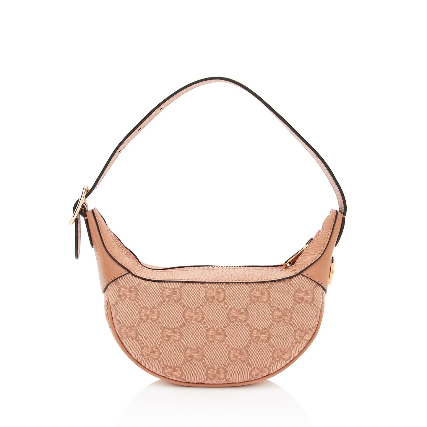Gucci GG Ophidia Half Moon SHF-1rDKVw Leather Canvas Pink Mini Shoulder Bag