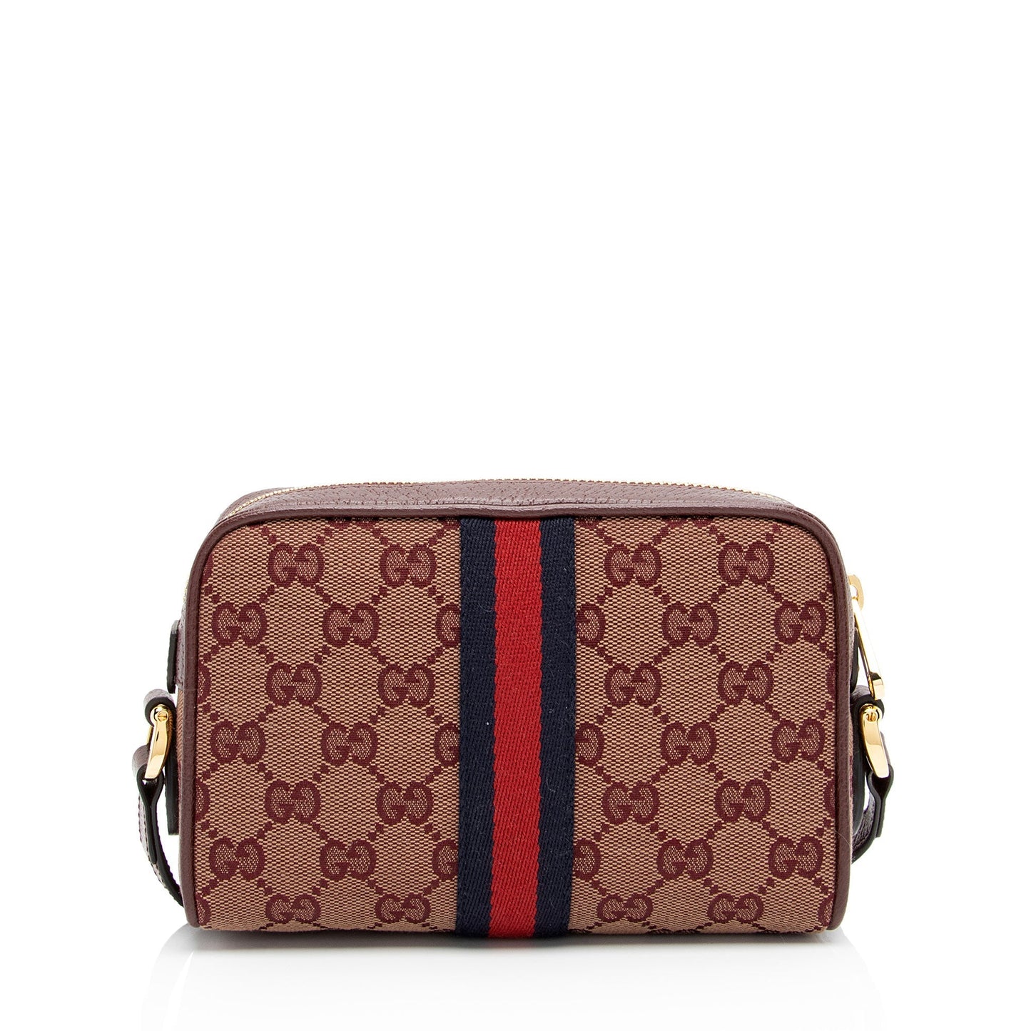 Gucci GG Ophidia SHF-xkp3mR Leather Canvas Nylon Red Crossbody Bag