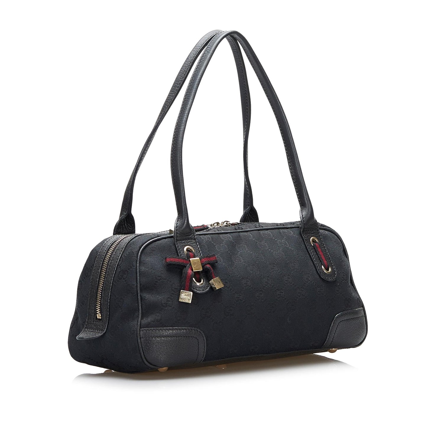 Gucci GG Princy SHG-MdPlET Canvas Black Satchel Bag