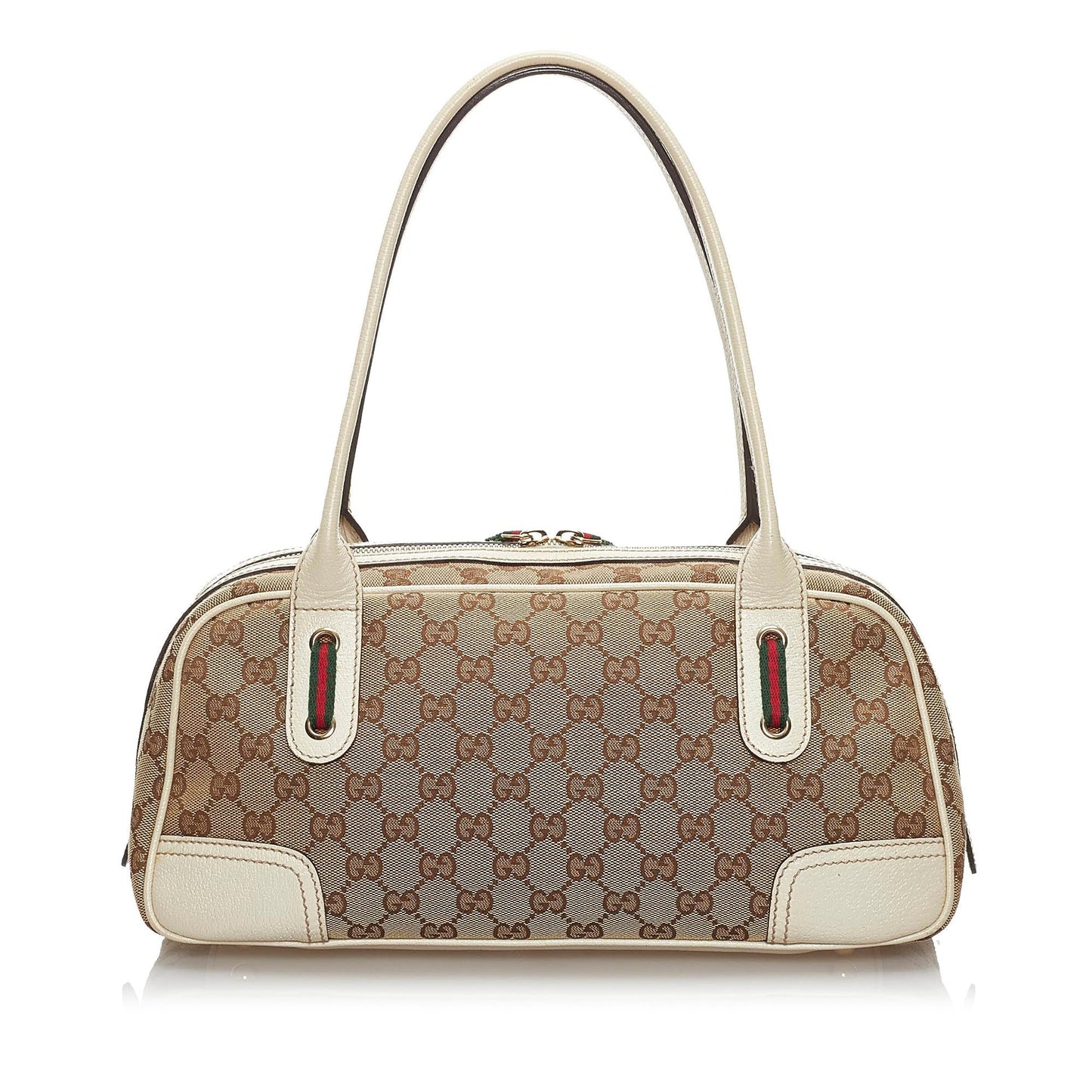 Gucci GG Princy SHG Canvas White Brown Shoulder Bag Bag Shg