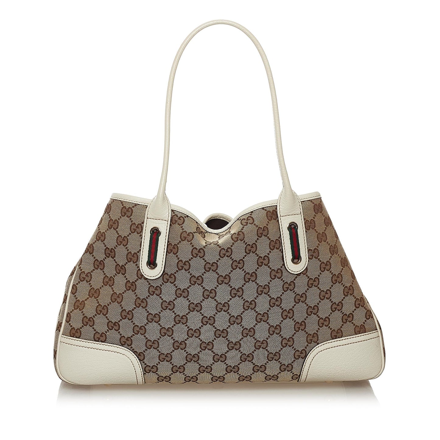 Gucci GG Princy SHG Canvas White Brown Tote Bag
