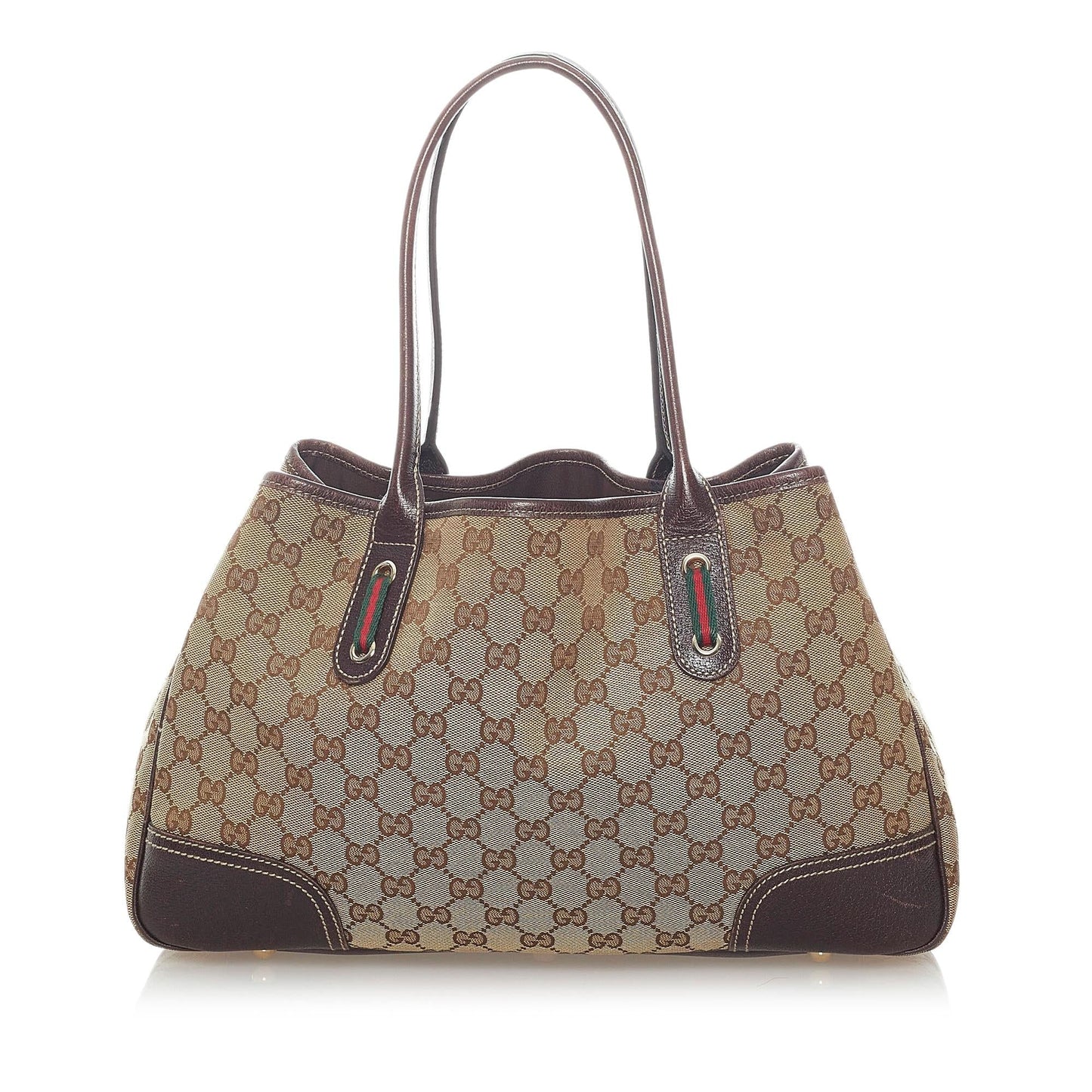 Gucci GG Princy SHG Canvas Calf Brown Tote Bag