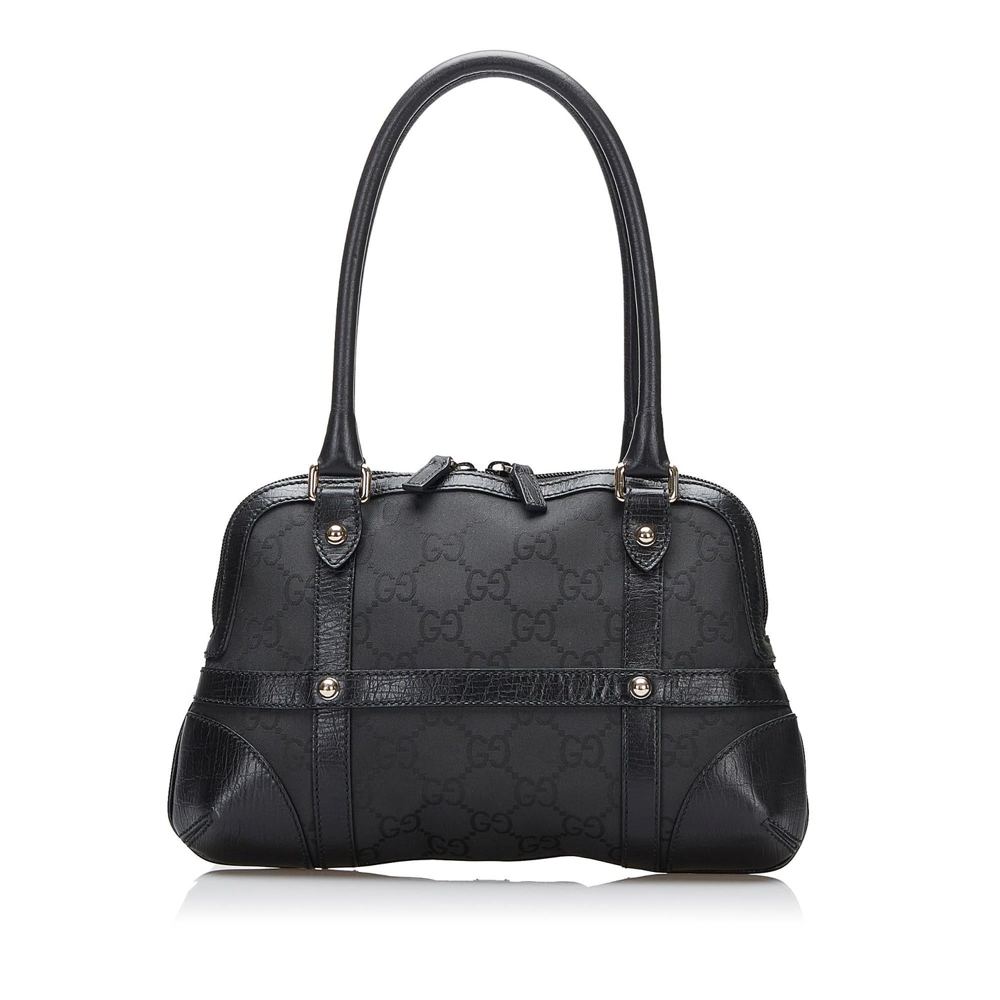 Gucci GG Reins SHG-kxn1Yk Canvas Black Satchel Bag