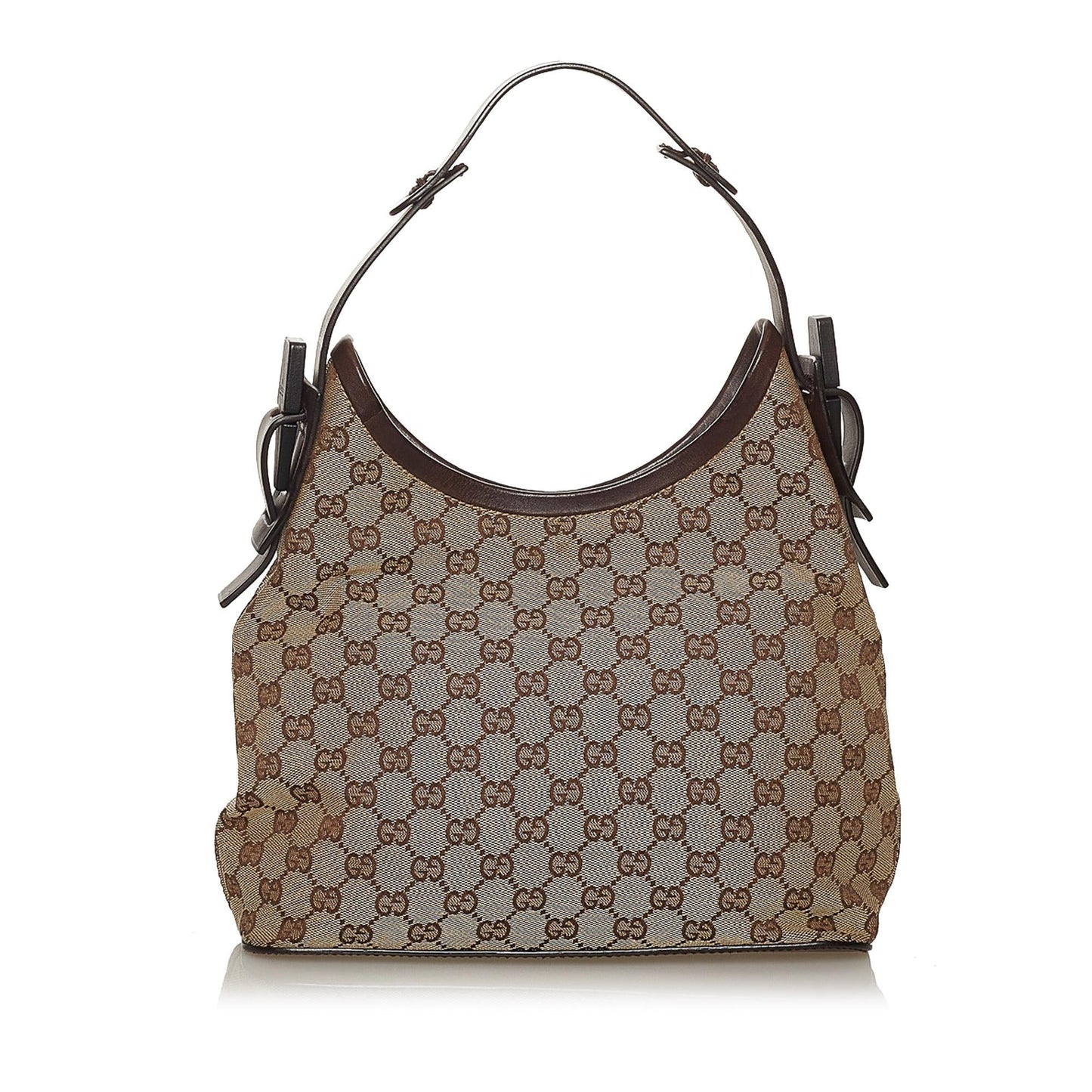 Gucci GG SHG Canvas Calf Brown Shoulder Bag 4