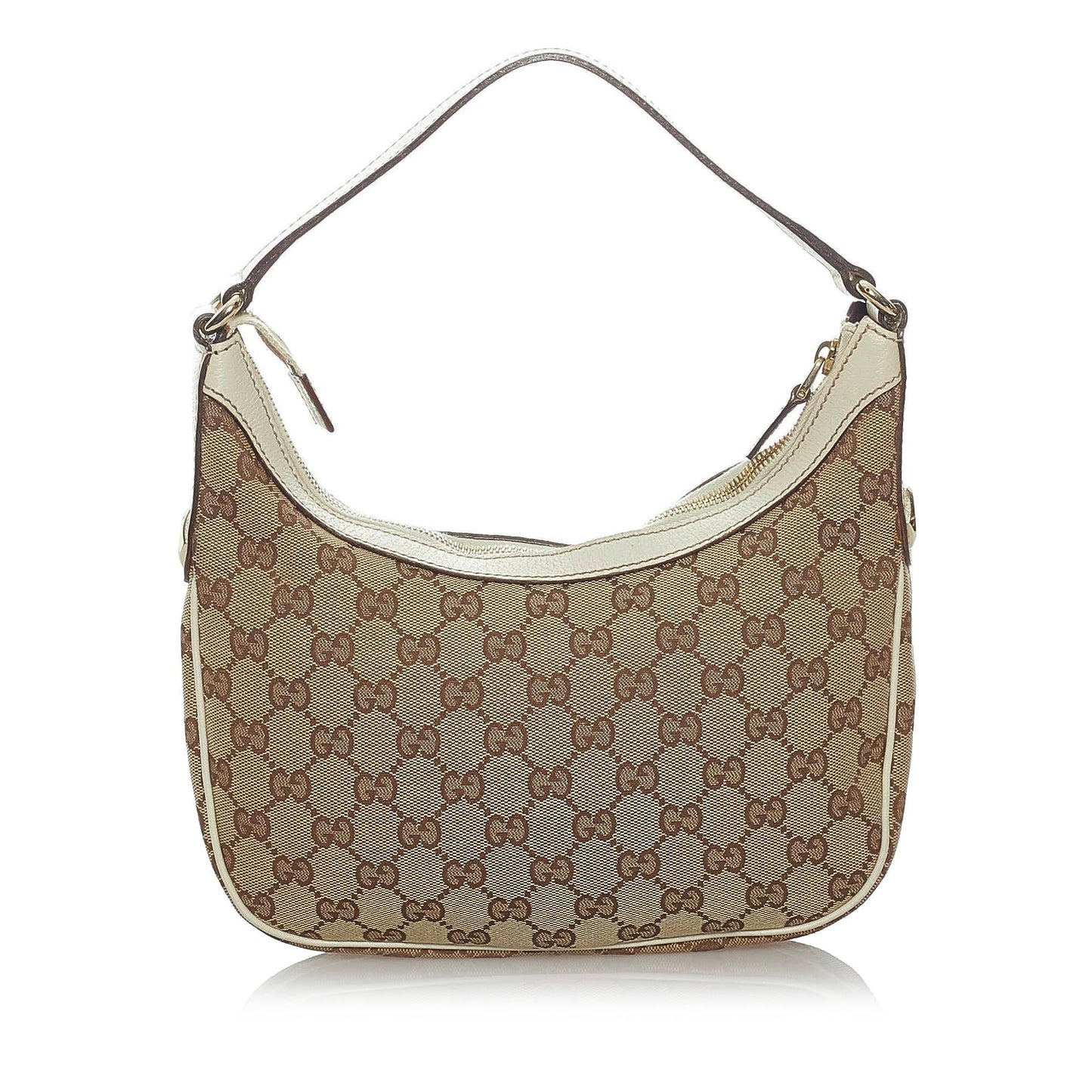 Gucci GG SHG Canvas White Brown Shoulder Bag Bag Shg
