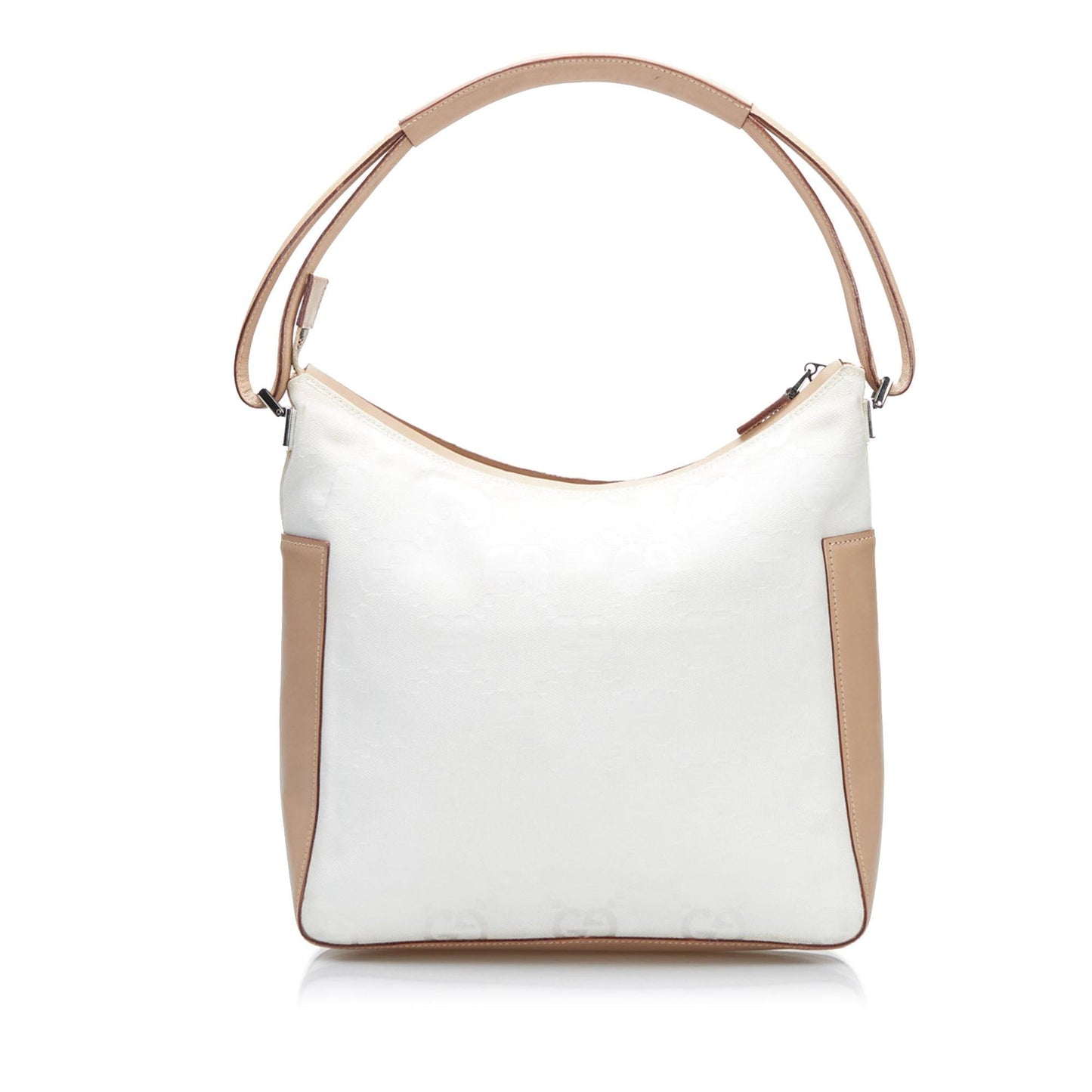Gucci GG SHG-71yywG Canvas Calf White Brown Shoulder Bag