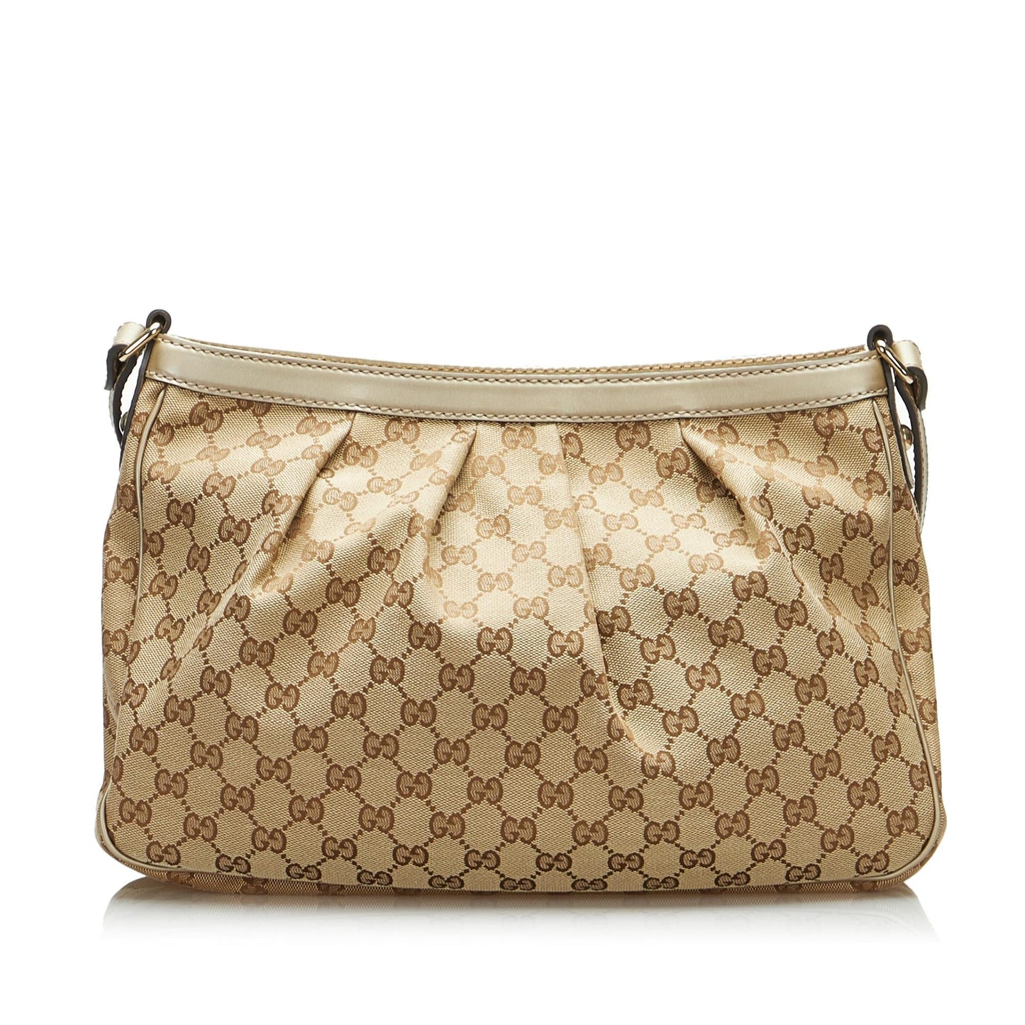 Gucci GG Sukey SHG-6B53zF Canvas Calf Brown Crossbody Bag