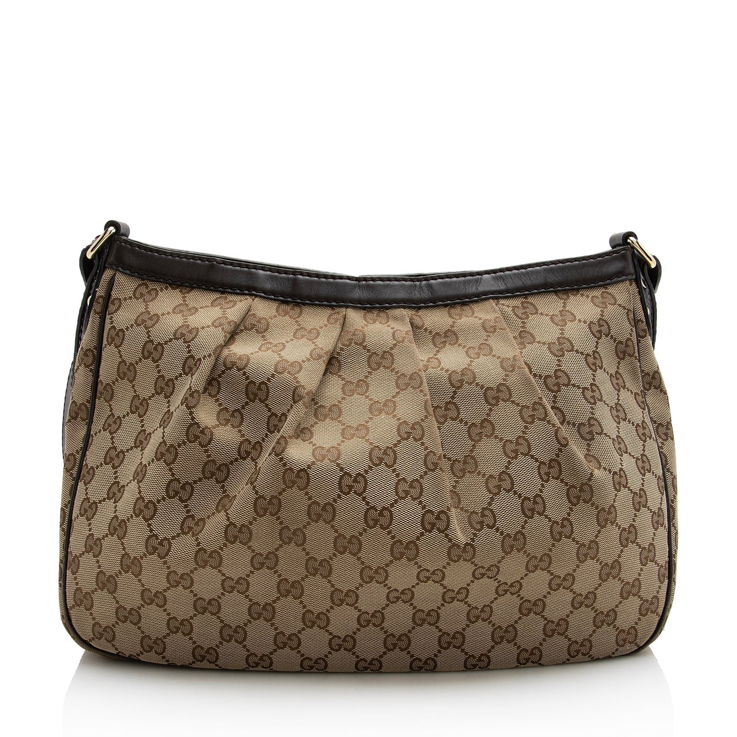 Gucci GG Sukey Messenger SHF Leather Canvas Brown Beige Shoulder Bag