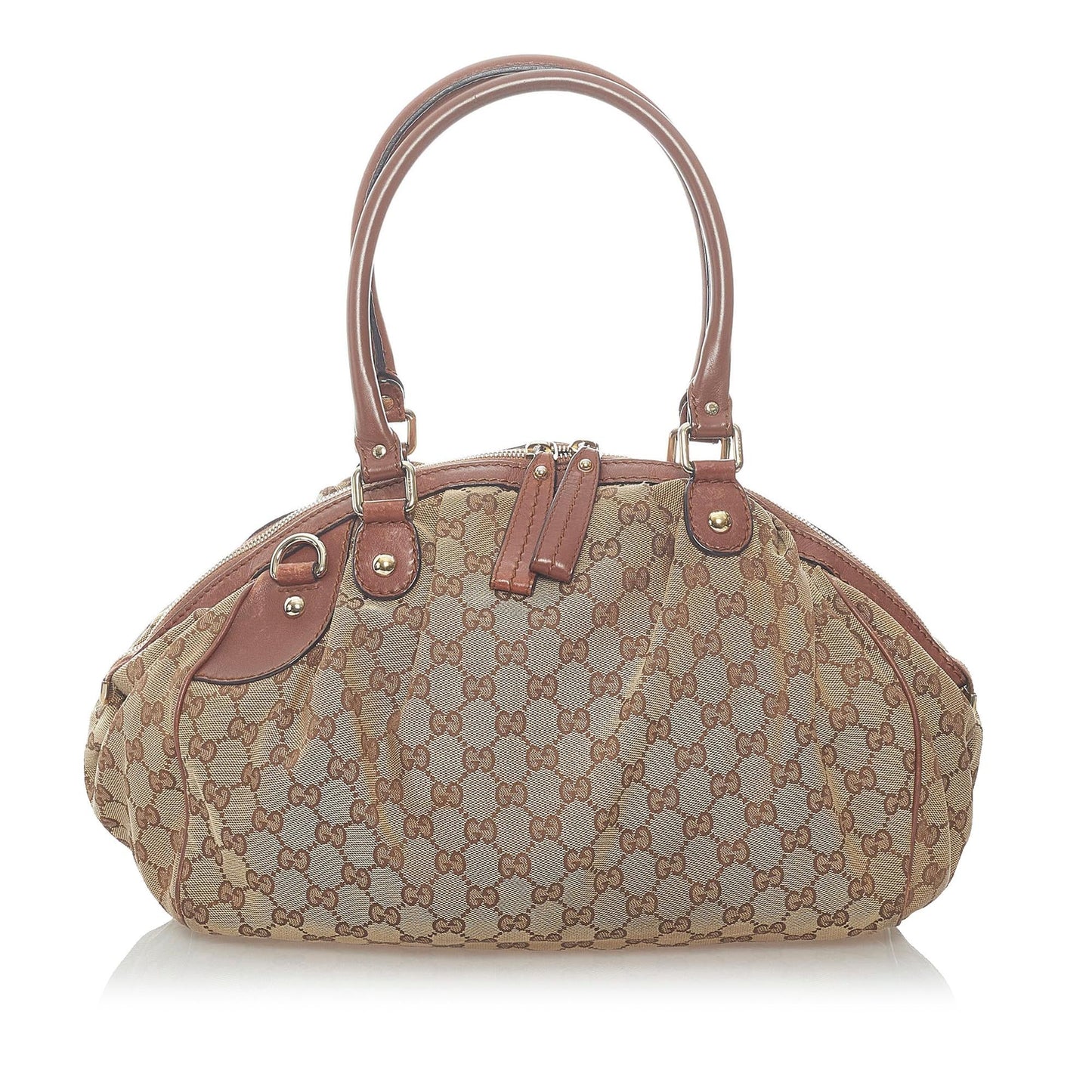 Gucci GG Sukey SHG Canvas Brown Satchel Bag 4