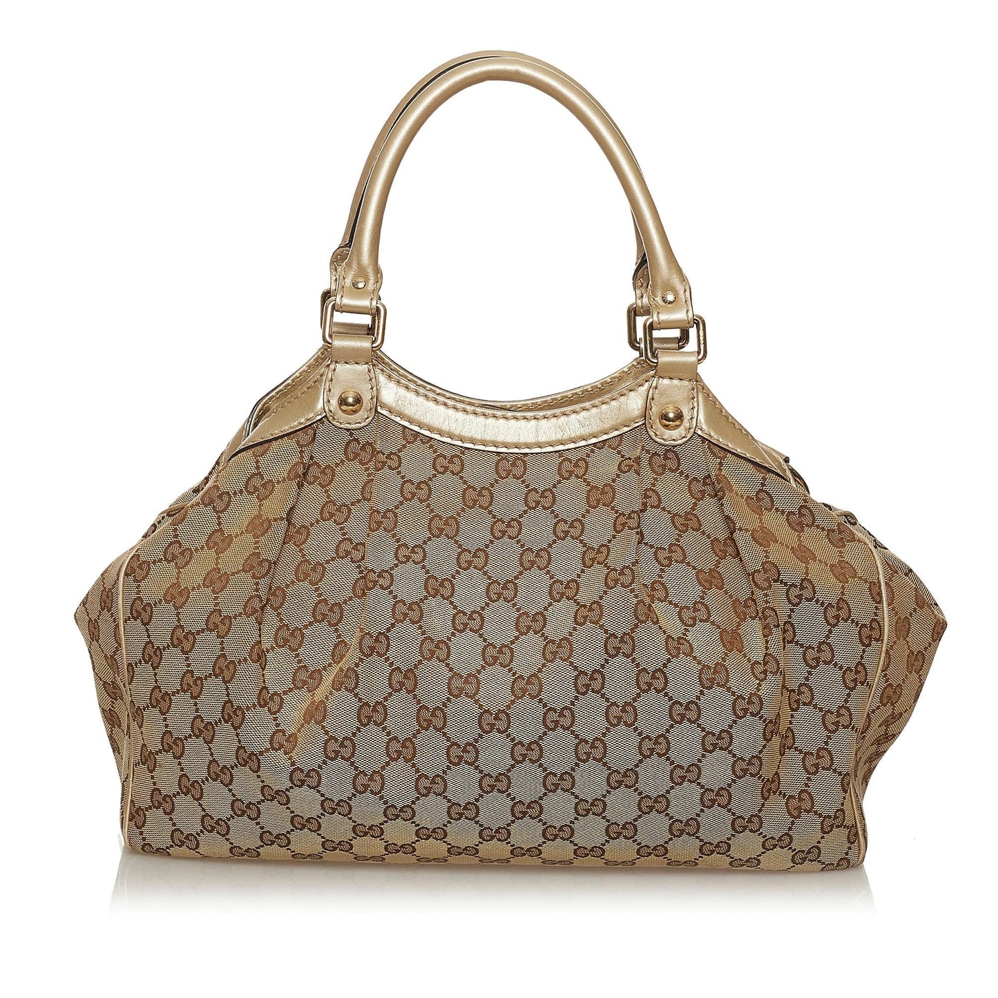 Gucci GG Sukey SHG Canvas White Brown Tote Bag 7