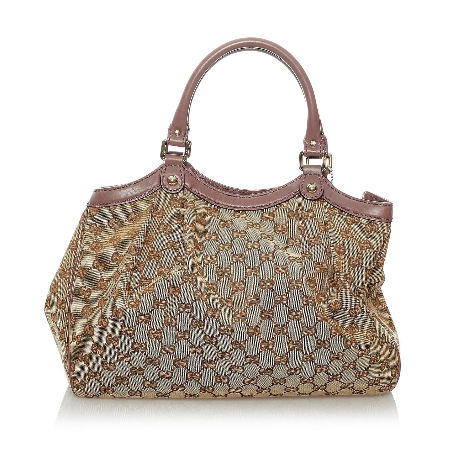 Gucci GG Sukey SHG Canvas Brown Grey Tote Bag