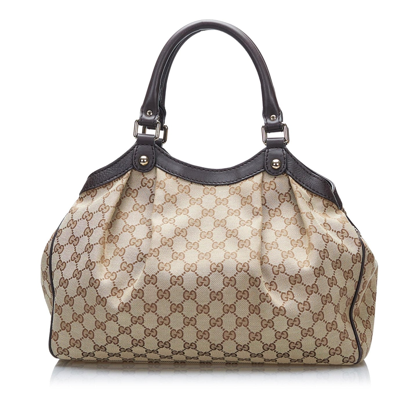 Gucci GG Sukey SHG-wl38gU Canvas Brown Tote Bag