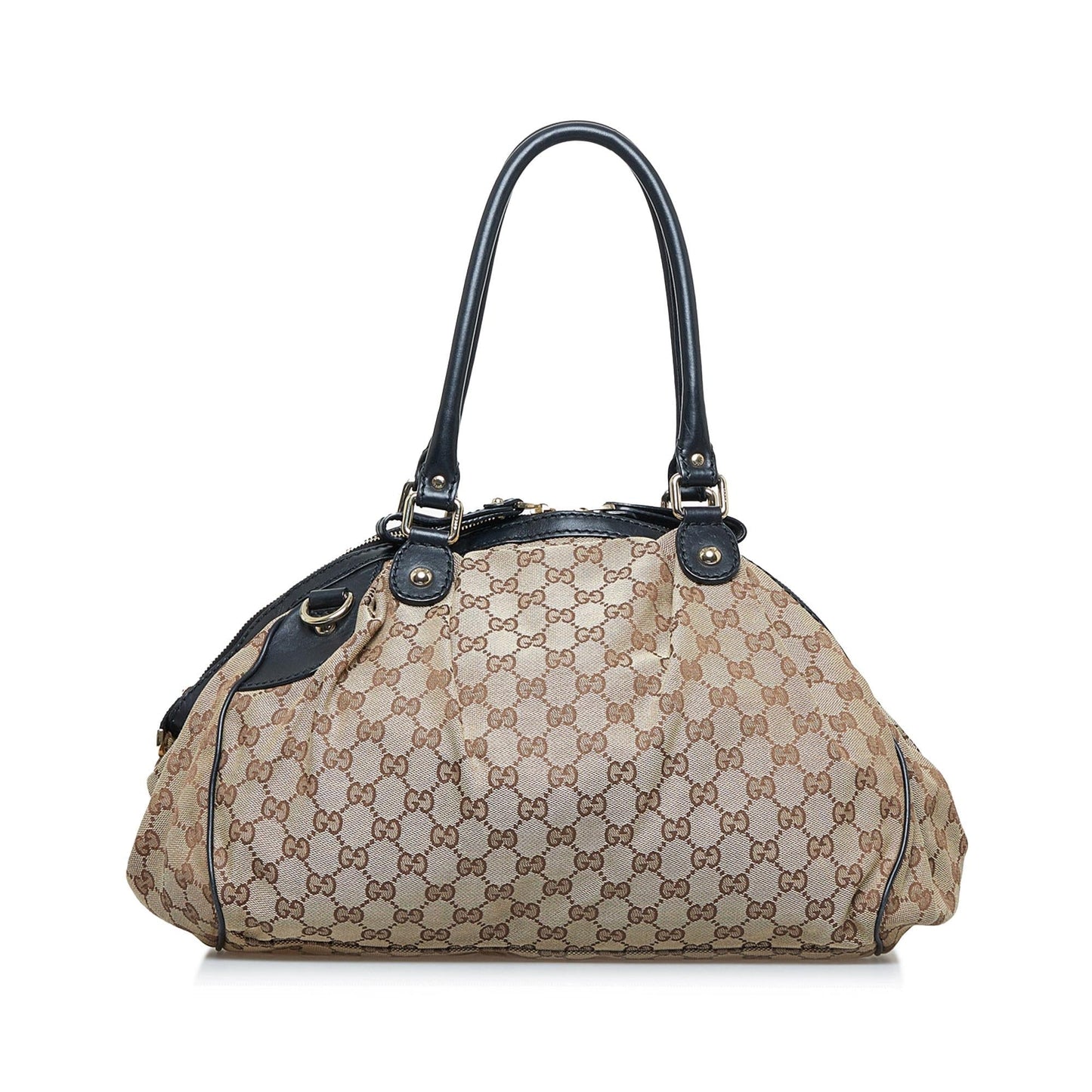 Gucci GG Sukey SHG-PkZOax Canvas Brown Satchel Bag