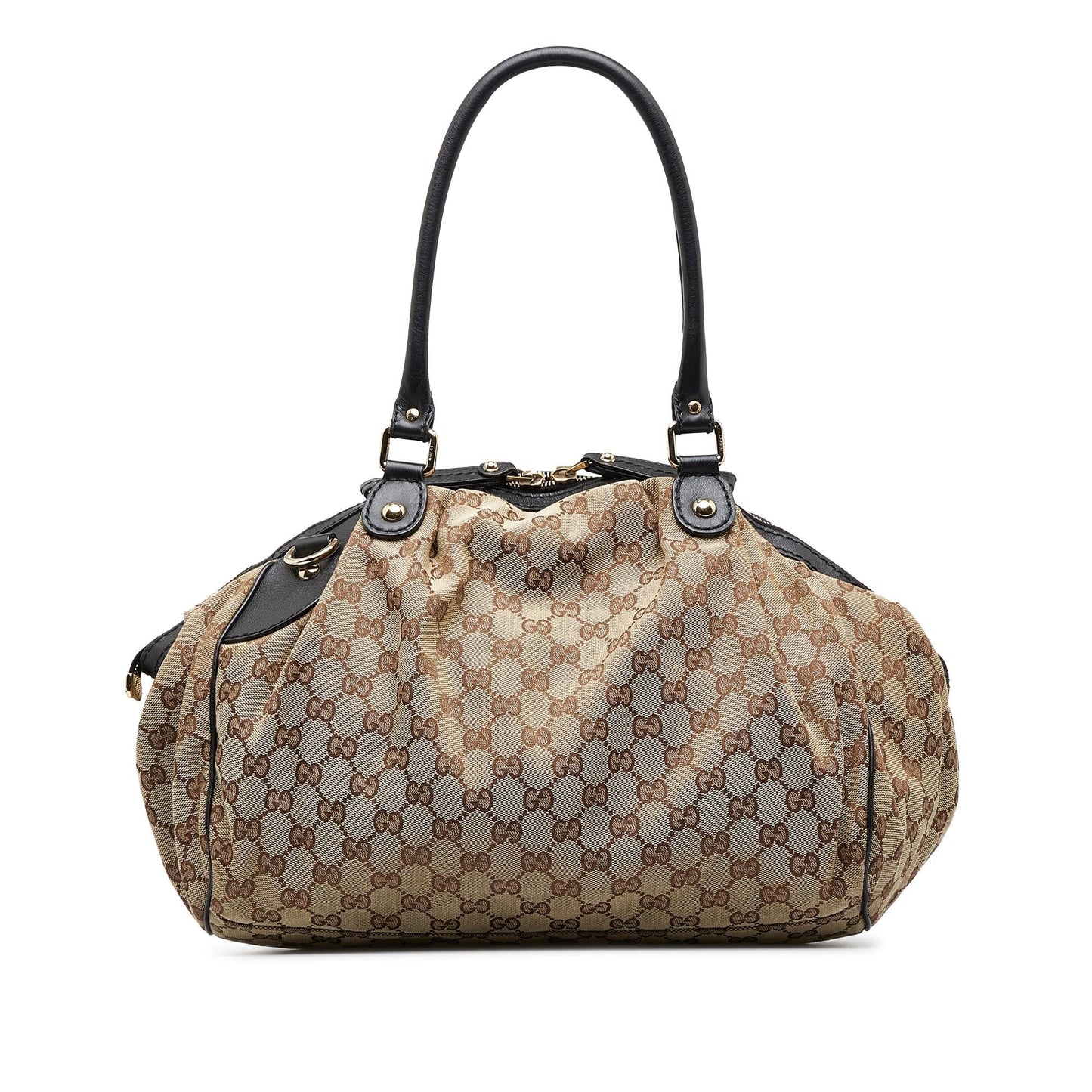 Gucci GG Sukey SHG-tP1dCU Canvas Calf Black Brown Shoulder Bag