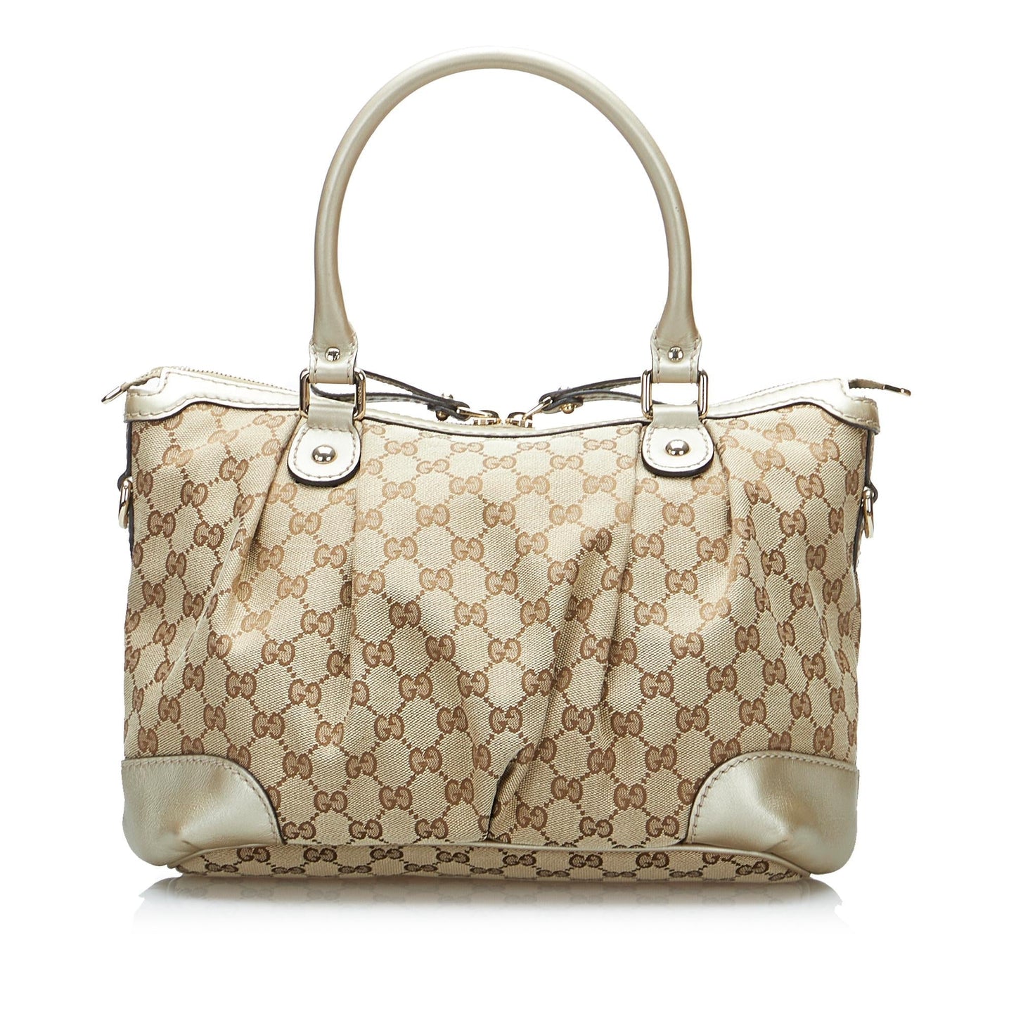 Gucci GG Sukey SHG-GlZ2Q6 Canvas Calf Brown Satchel Bag