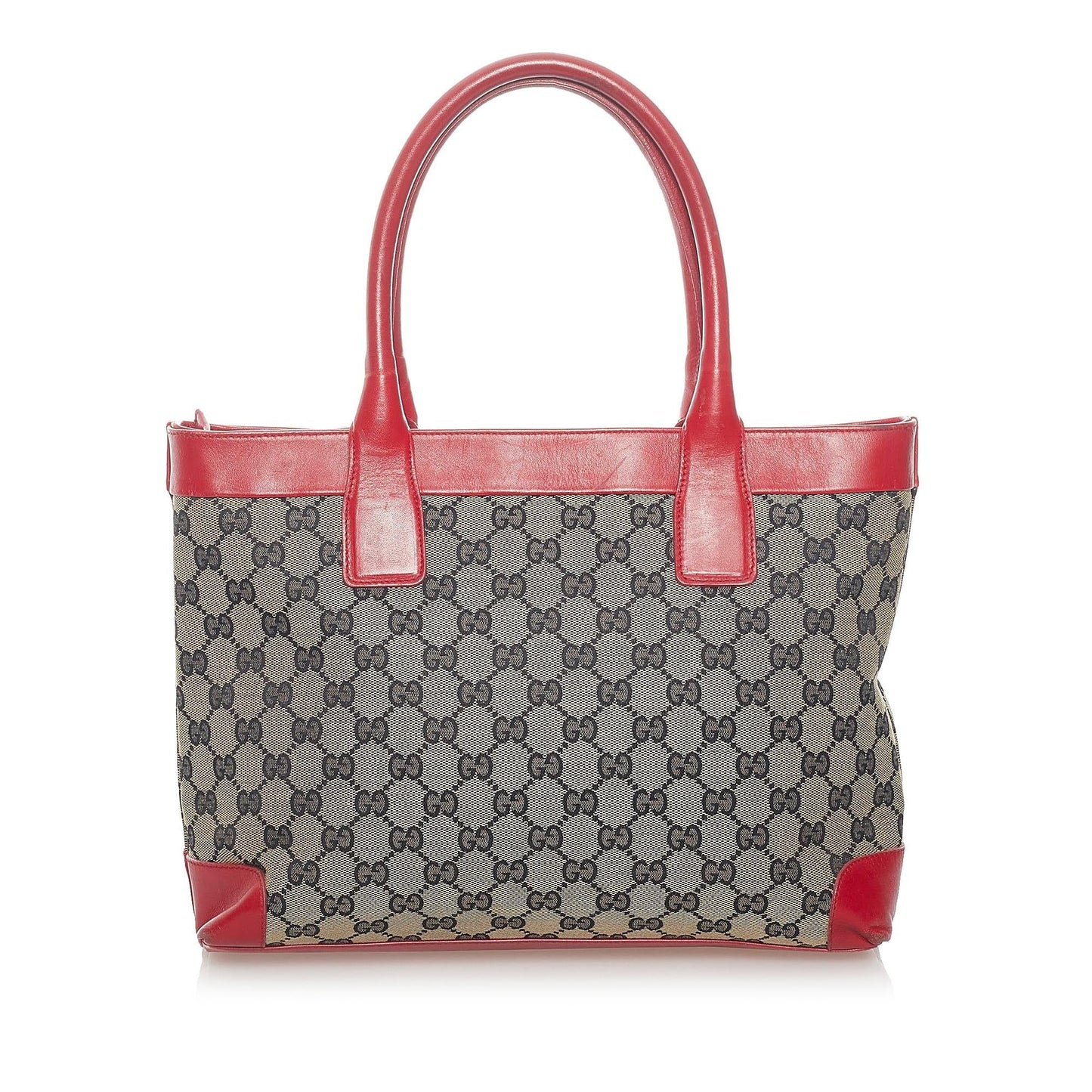 Gucci GG SHG Canvas Red Grey Tote Bag