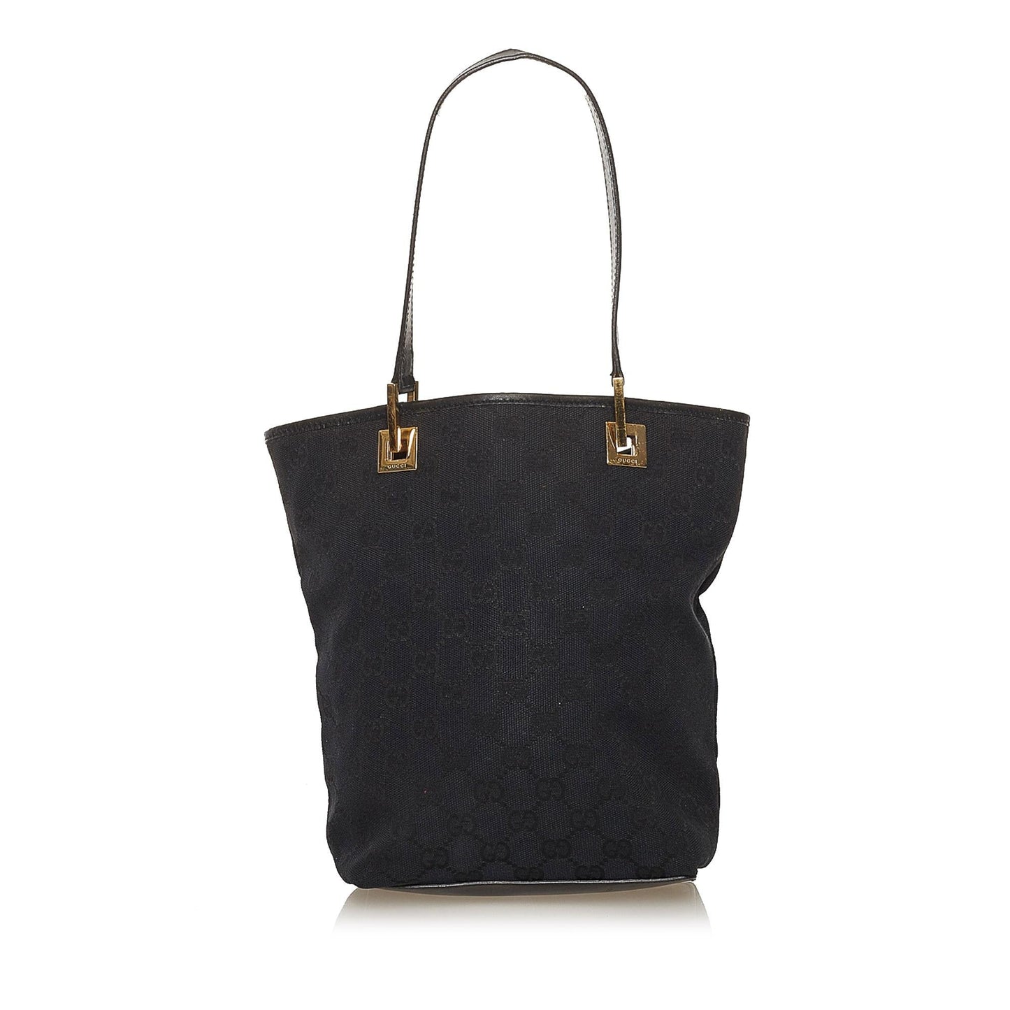 Gucci GG SHG Canvas Calf Black Tote Bag