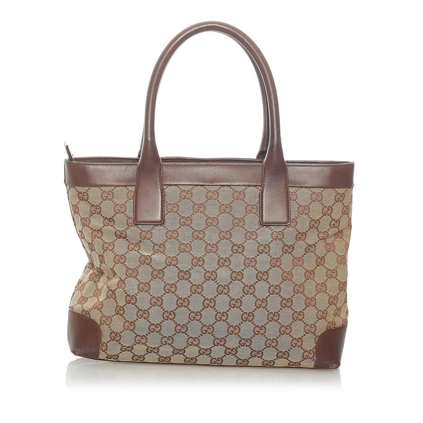 Gucci GG SHG Canvas Brown Tote Bag 22