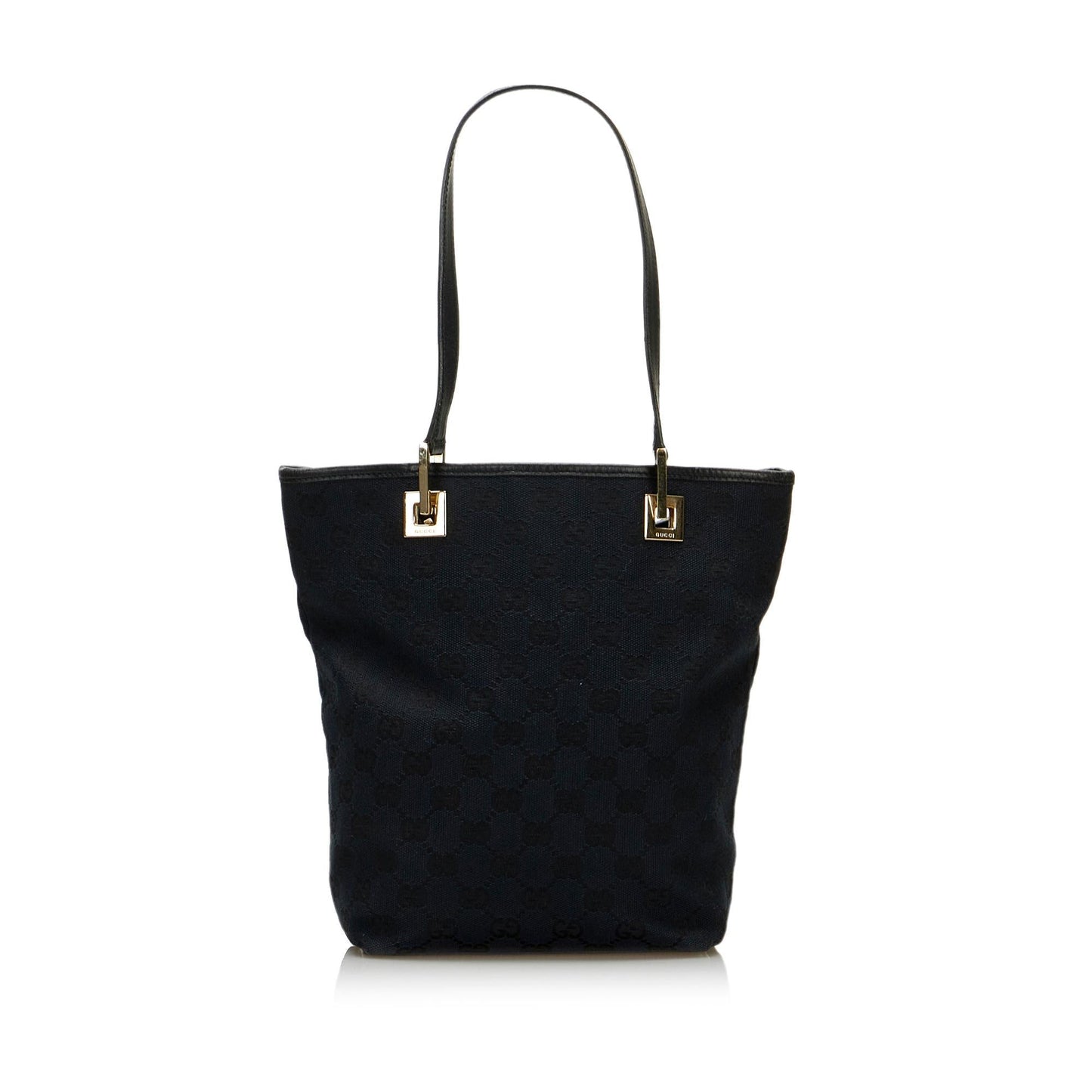 Gucci GG SHG-DRJw0x Canvas Calf Black Tote Bag