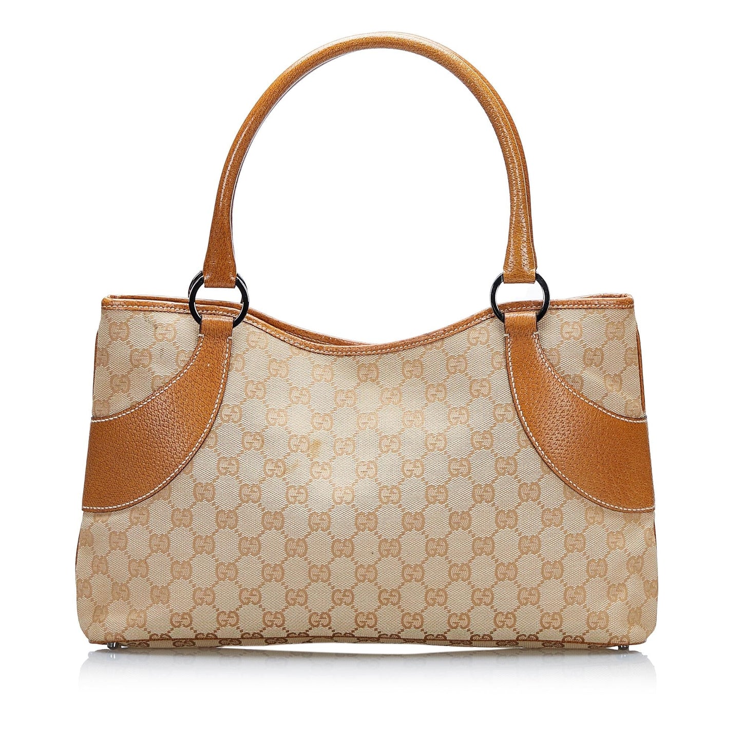 Gucci GG SHG-zoqUCU Canvas Calf Brown Tote Bag
