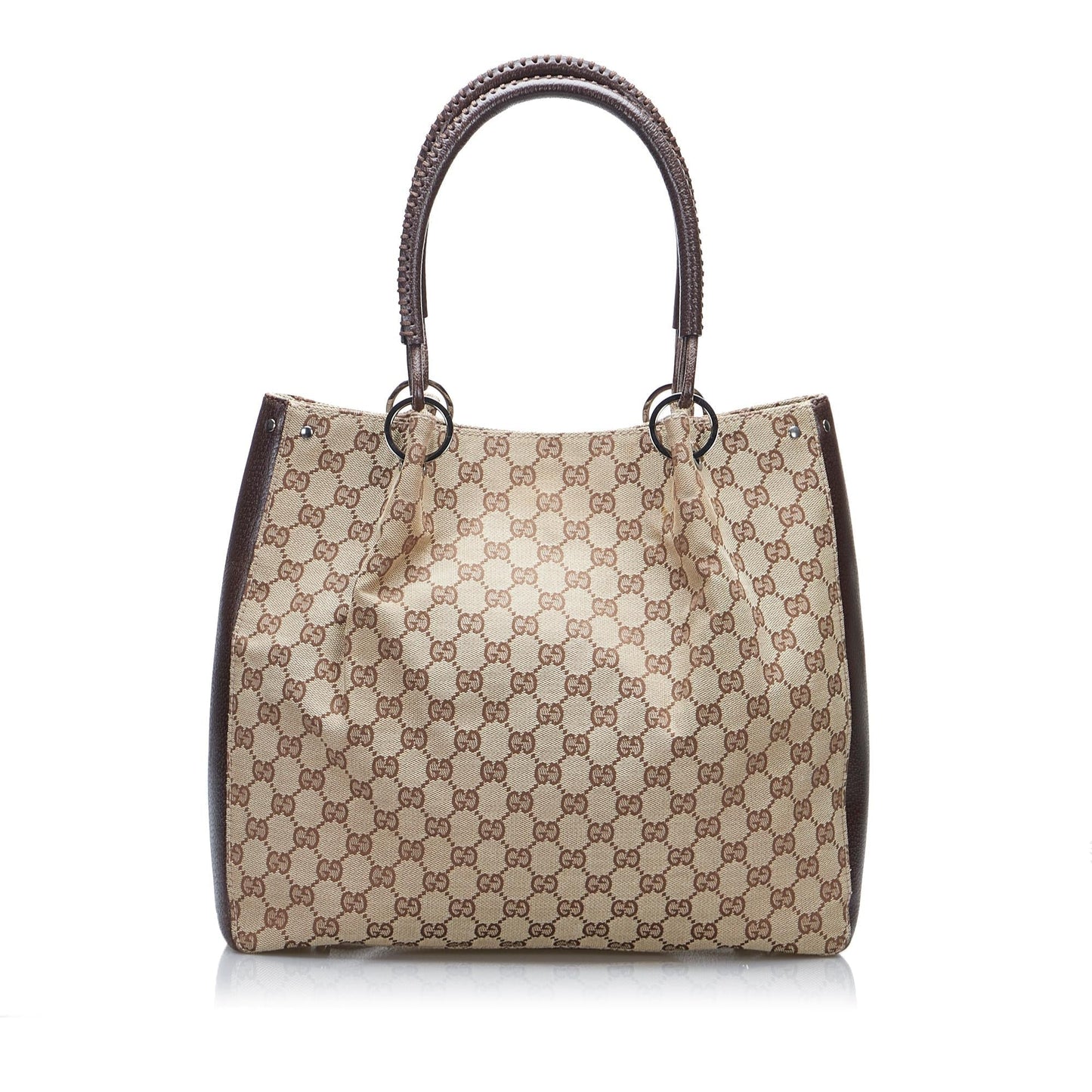 Gucci GG SHG-vyBNdT Canvas Calf Brown Tote Bag