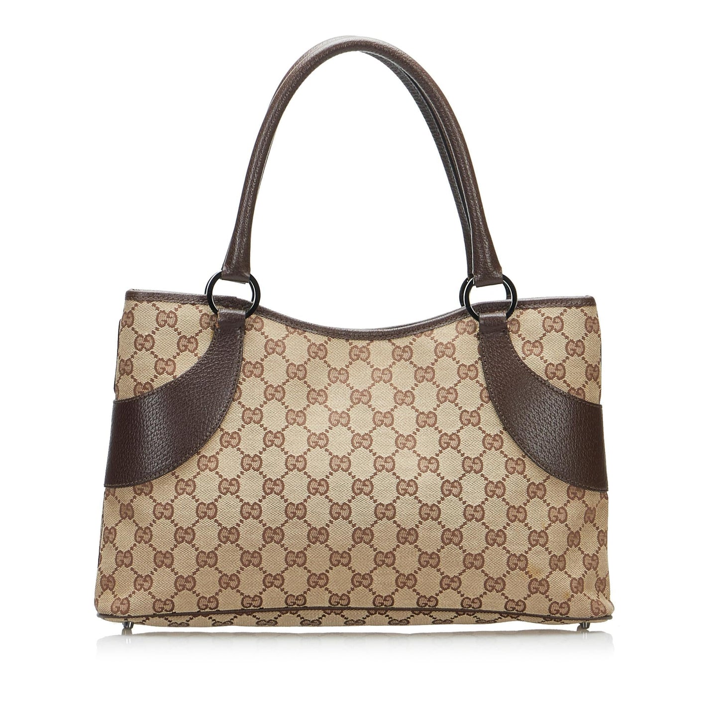 Gucci GG SHG-v3pAeS Canvas Calf Brown Tote Bag
