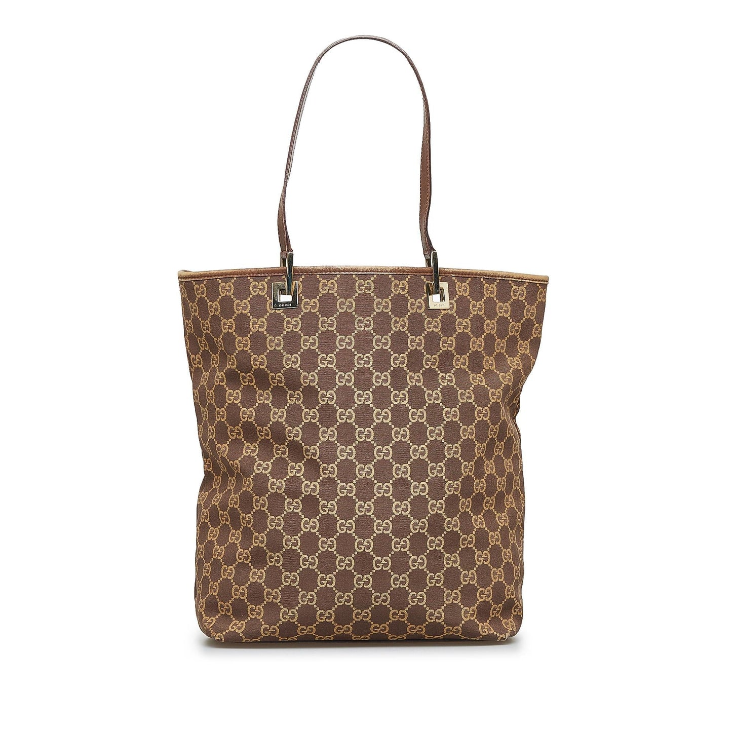 Gucci GG SHG-SAIPPx Canvas Calf Brown Tote Bag