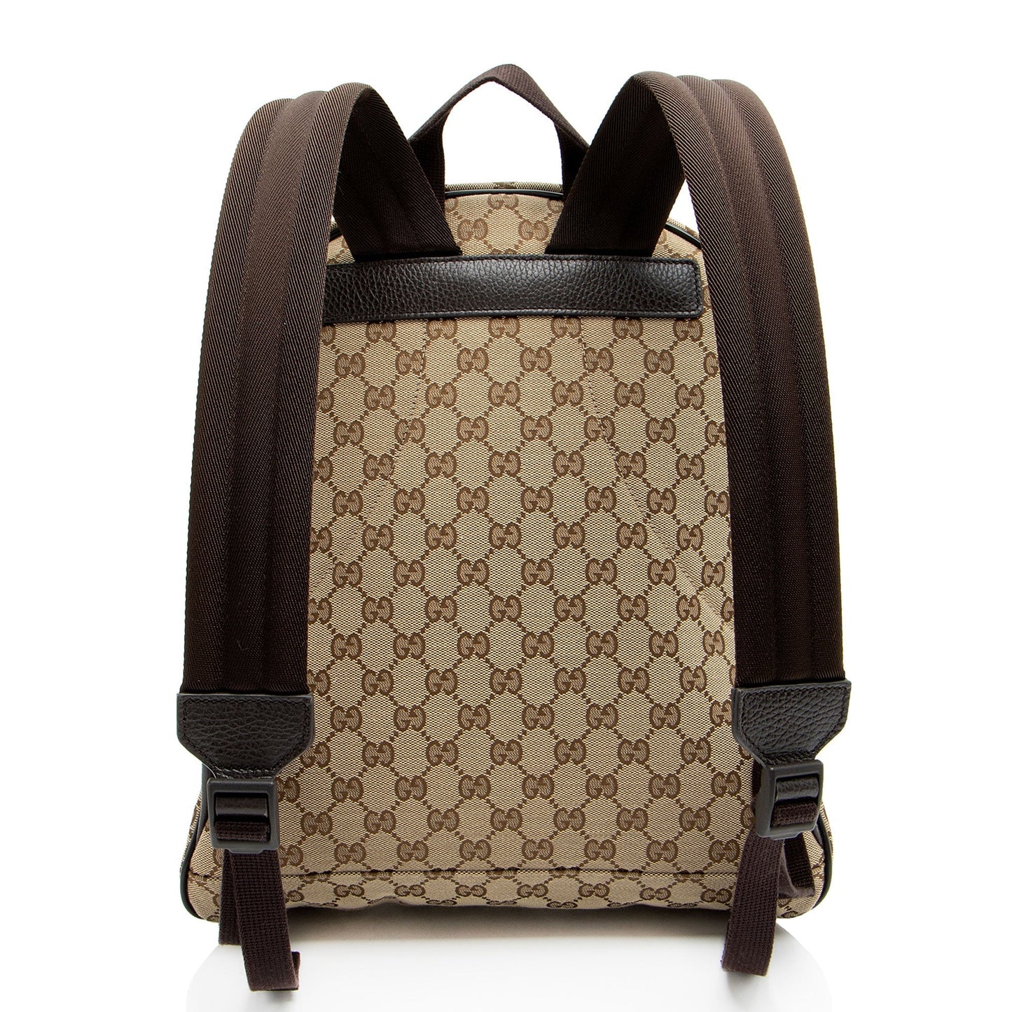 Gucci GG Backpack Leather Canvas Nylon Brown Shoulder Bag