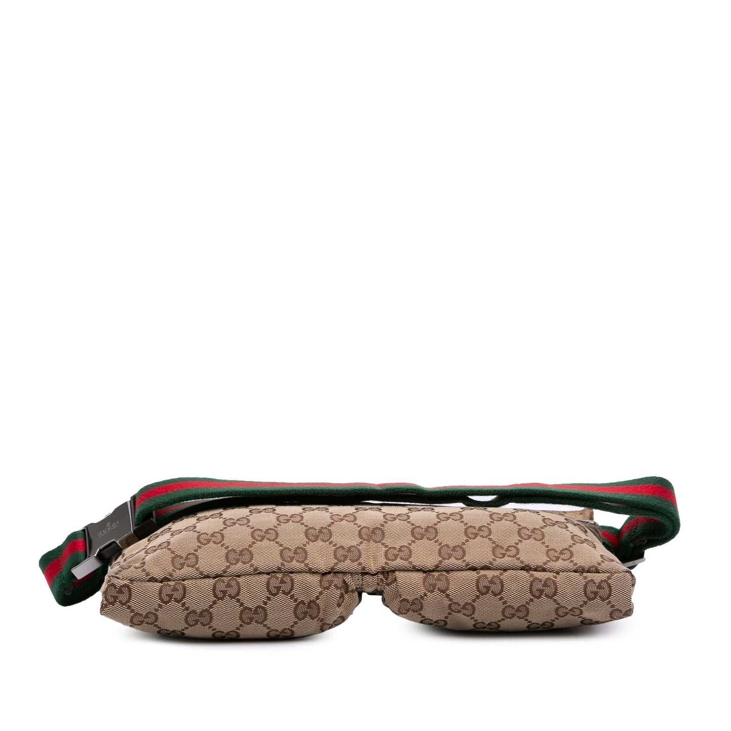 Gucci GG Web Double Pocket Belt Canvas Brown Accessory Bag 8