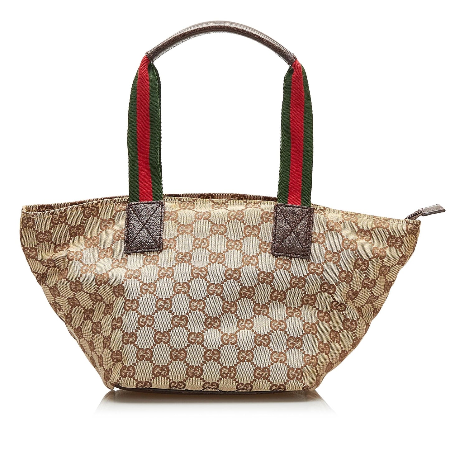 Gucci GG Web SHG Canvas Brown Satchel Bag 5