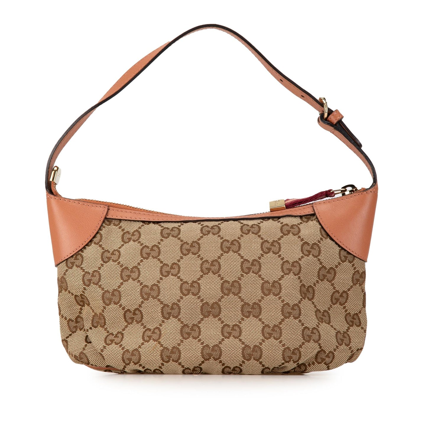 Gucci GG Web SHG-GwKR2u Canvas Calf Brown Orange Satchel Bag