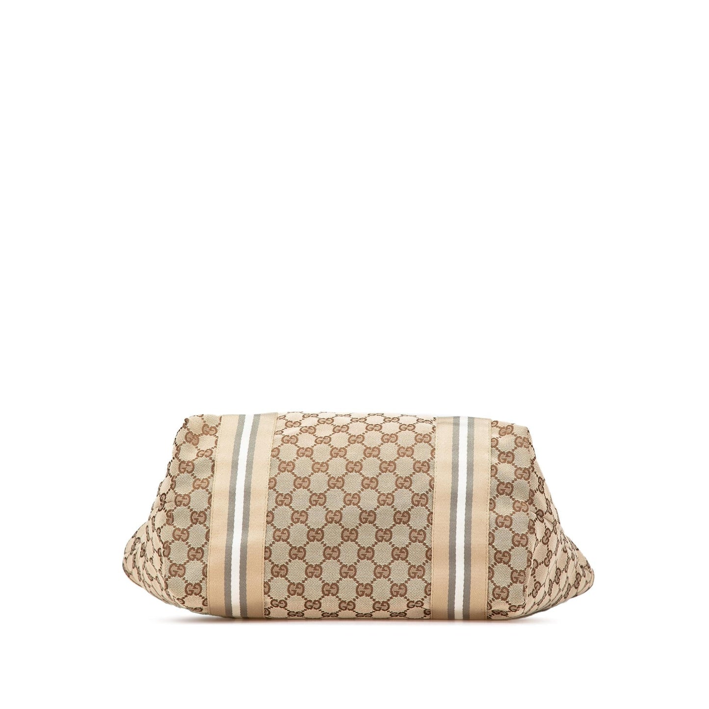 Gucci GG Web Jolie Canvas Calf Brown Tote Bag