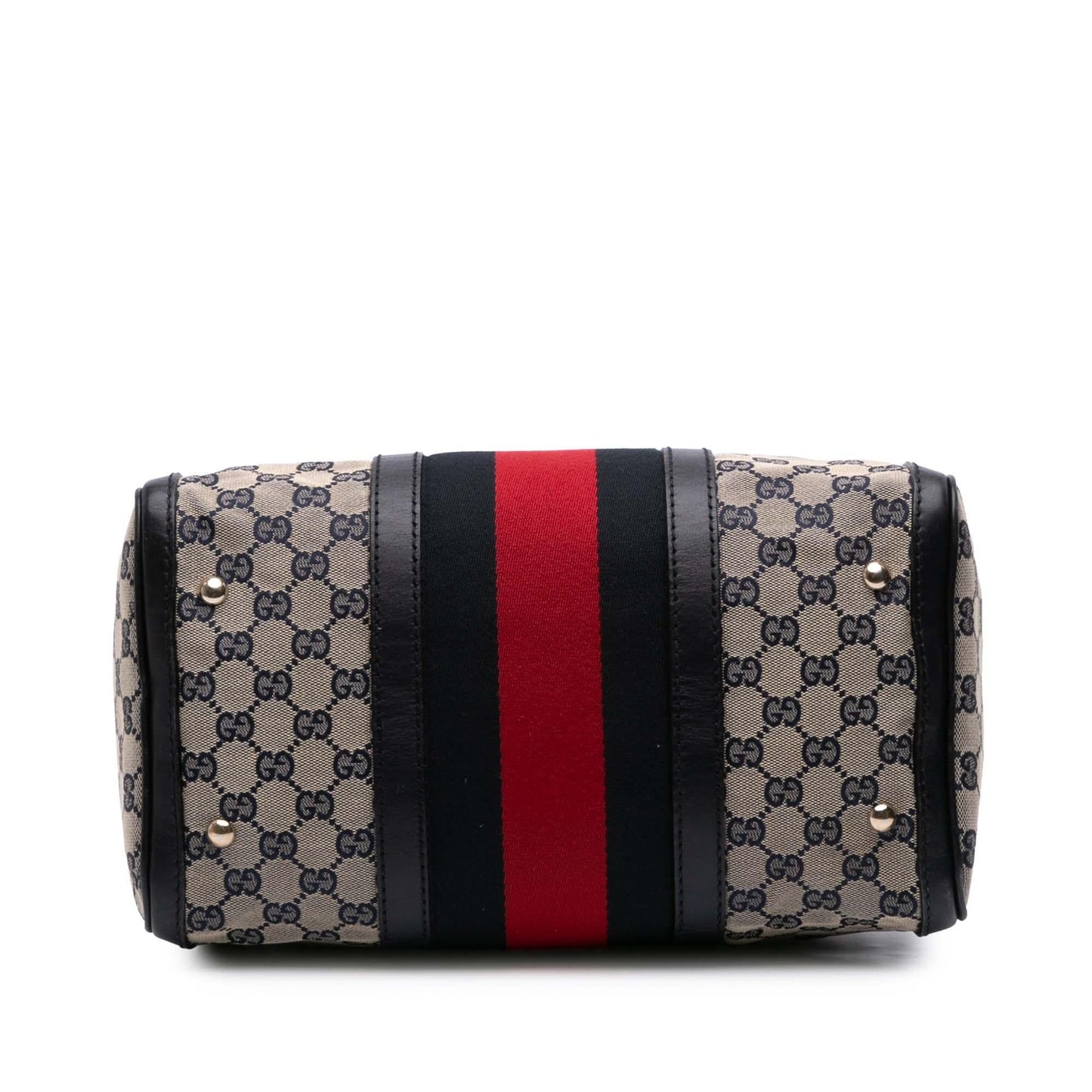 Gucci GG Web Joy Boston Canvas Calf Brown Satchel Bag Bag 9