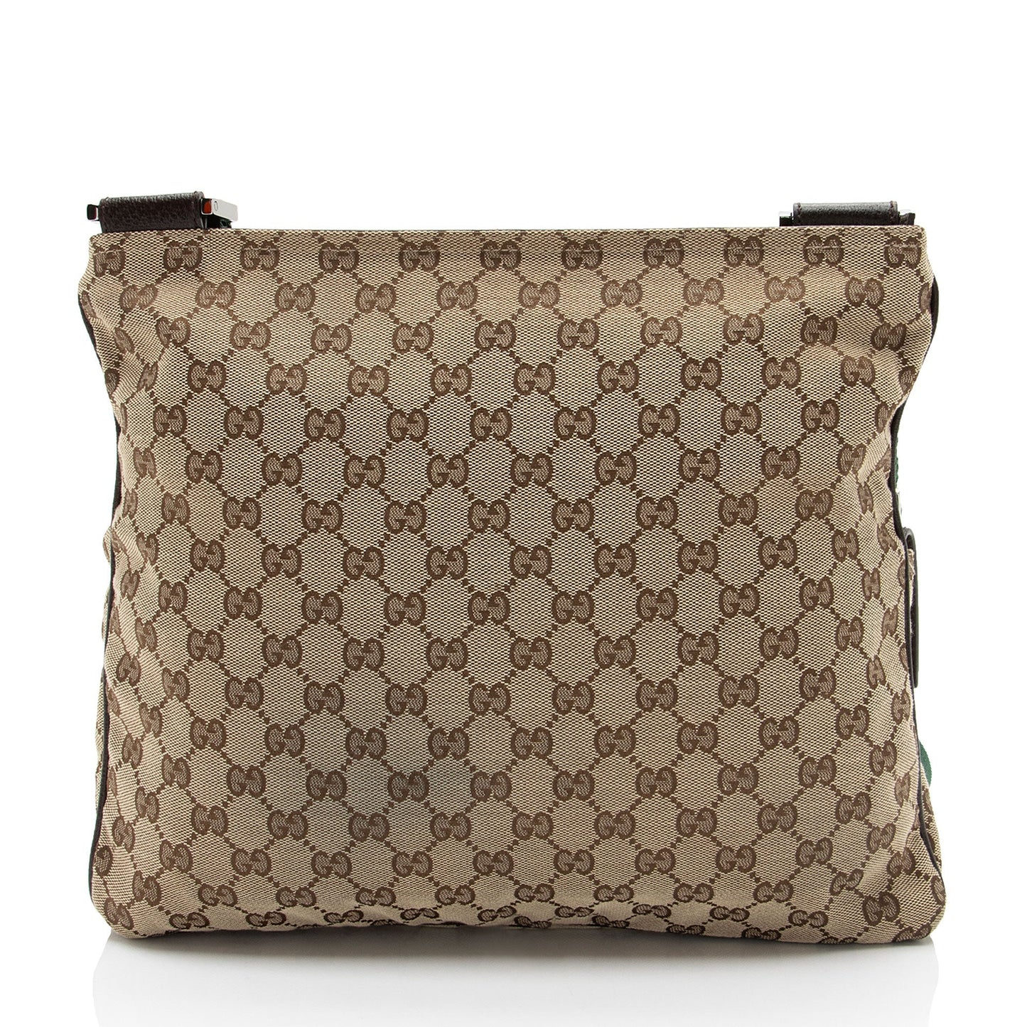 Gucci GG Web Messenger SHF-dVcIQ1 Leather Canvas Nylon Brown Shoulder Bag