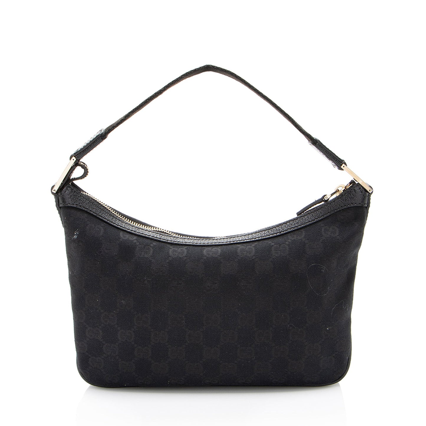 Gucci GG Web Pop SHF-WBZLZI Leather Canvas Nylon Black Shoulder Bag