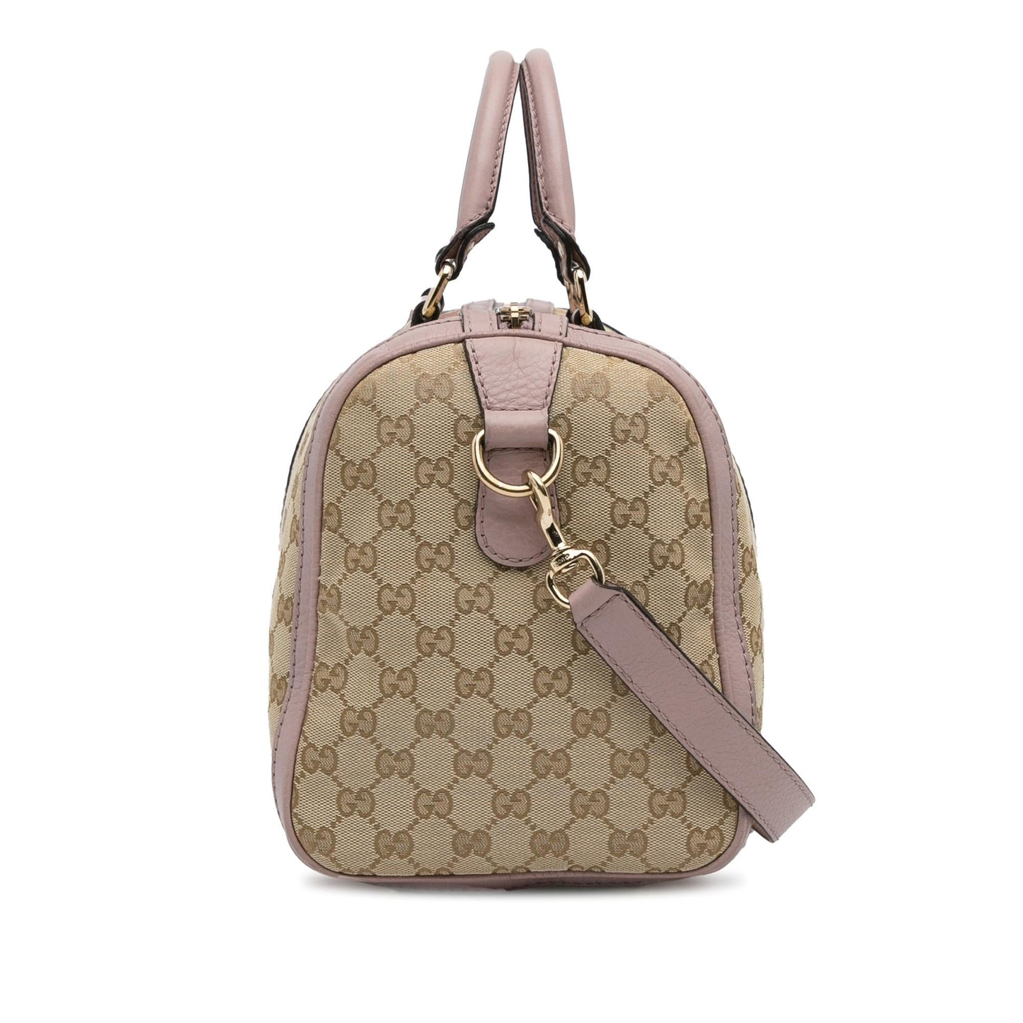 Gucci GG Web SHG-rLK8bR Canvas Calf Brown Satchel Bag